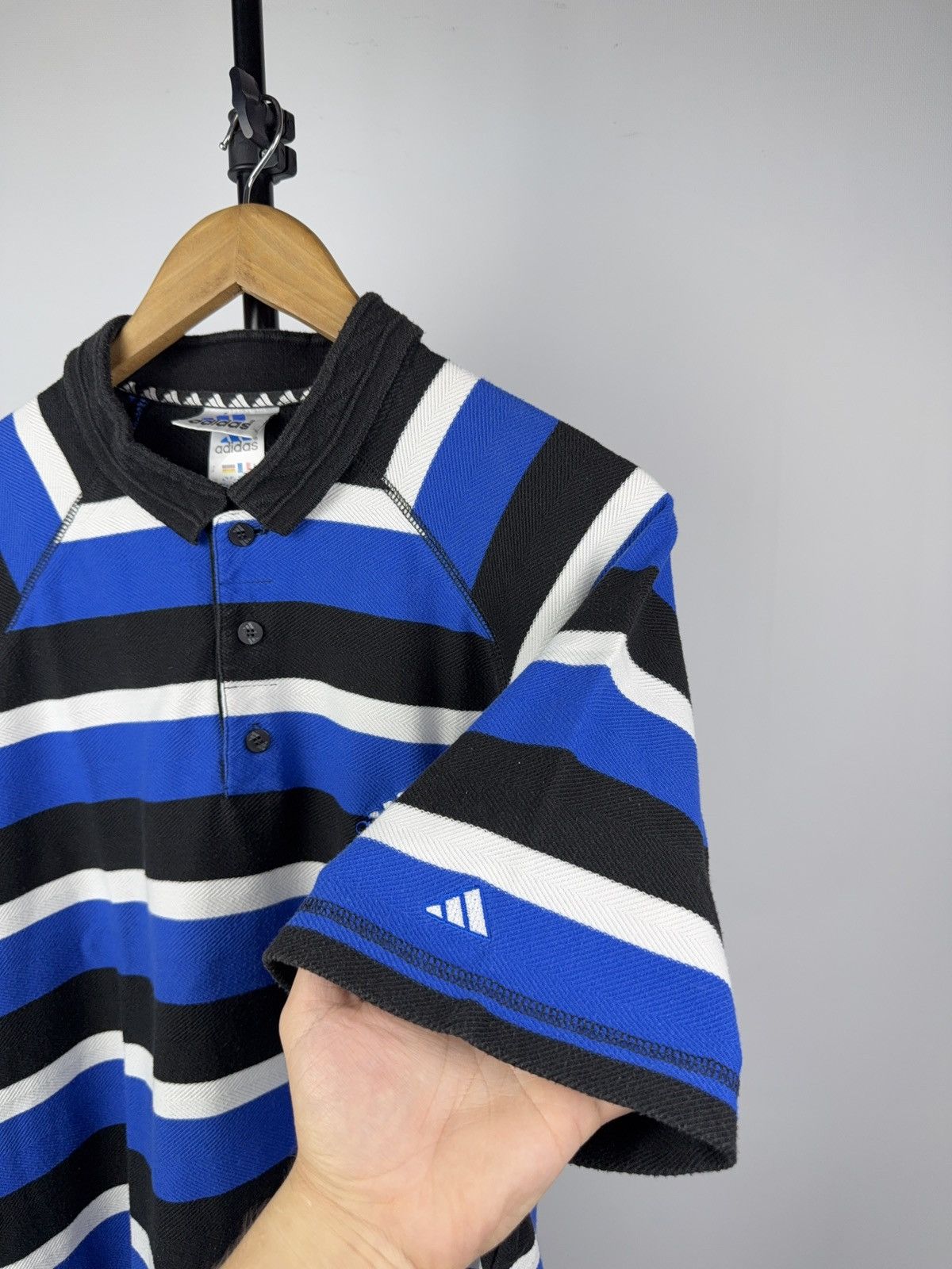 Adidas Vintage 90s Adidas Retro Multicolour striped Y2K Polos Size US L / EU 52-54 / 3 - 6 Thumbnail