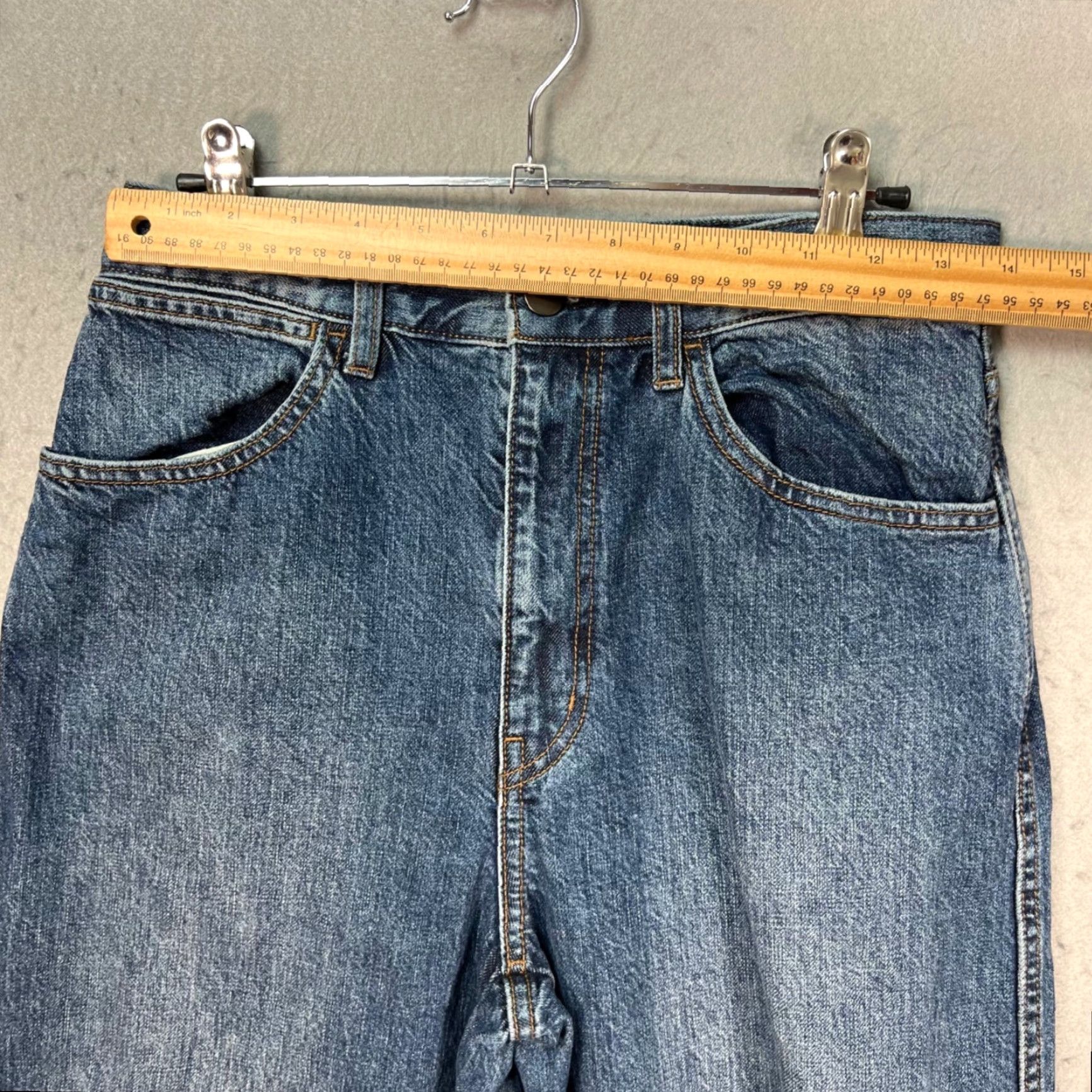 Uniqlo Uniqlo U Womens Jeans 27 x 32 High-Waisted Straight-Leg 100% Cotton Blue Denim Size 27" / US 4 / IT 40 - 5 Thumbnail