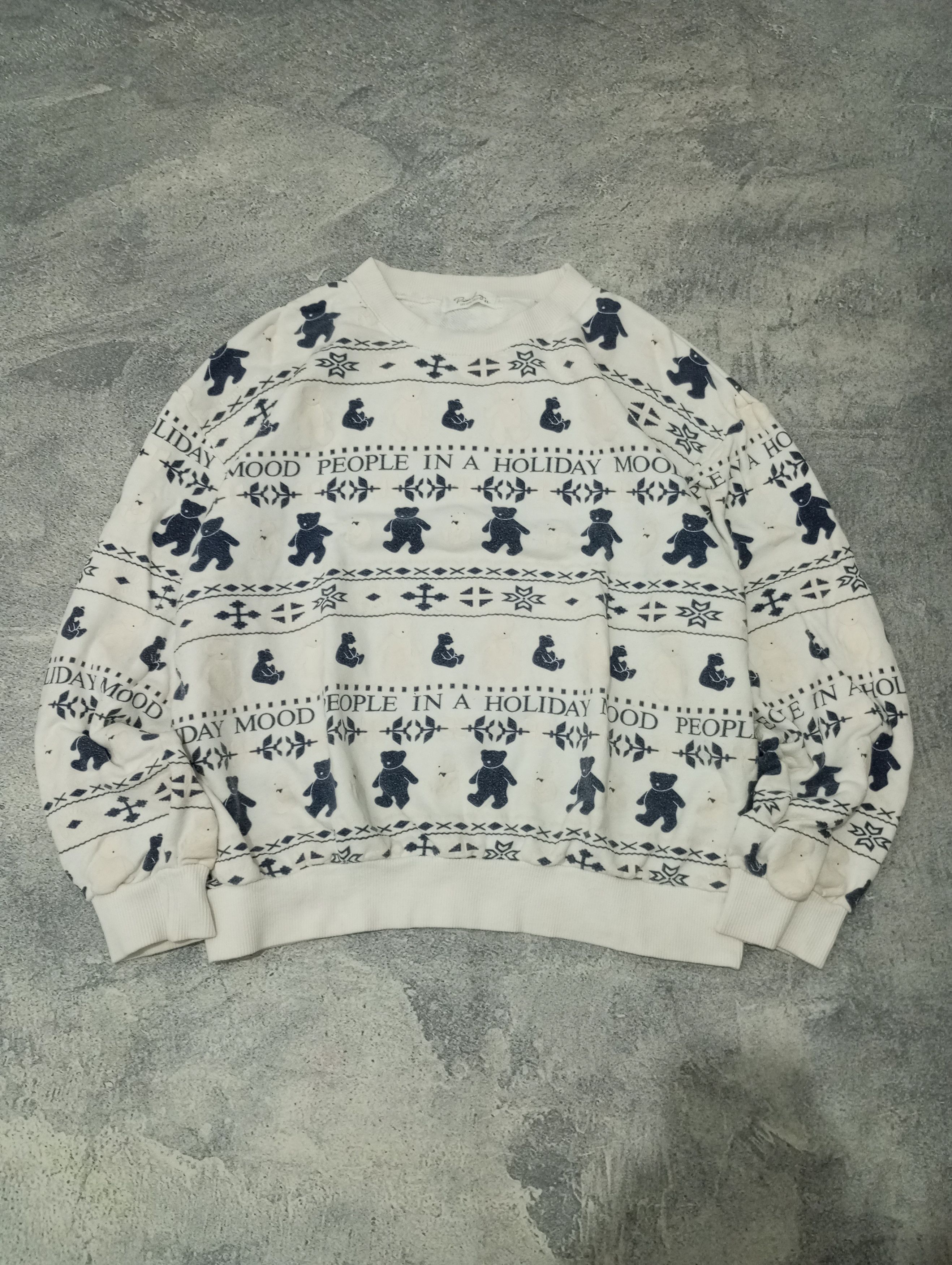 Japanese Brand × Vintage Vintage White Fullprint 'Prime Ley' Crewneck Size US L / EU 52-54 / 3 - 1 Thumbnail