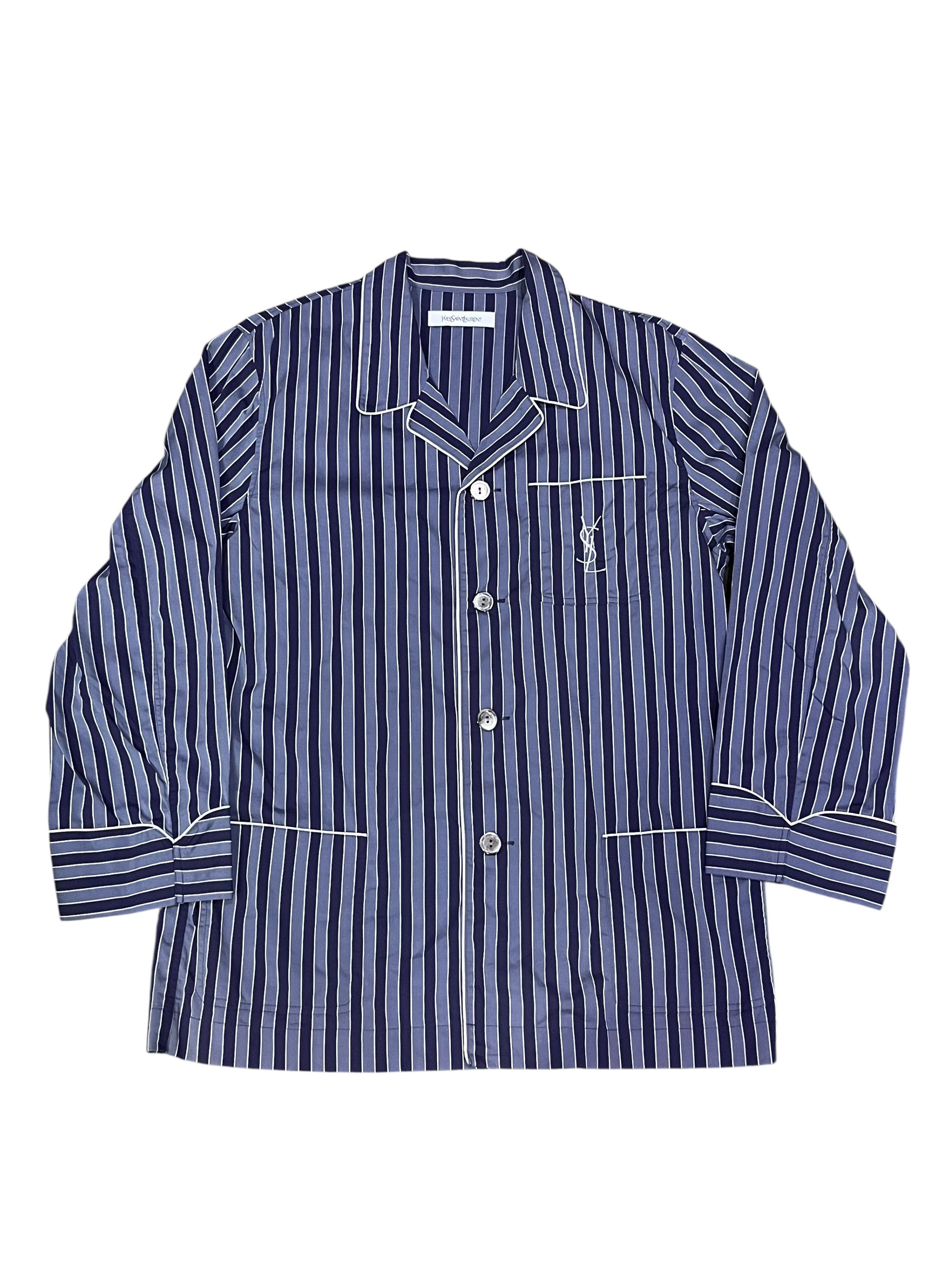 Yves Saint Laurent VERYRARE🔥Vintage YSL Stripe Pajama Set Big Logo Embroidery Size US M / EU 48-50 / 2 - 5 Thumbnail