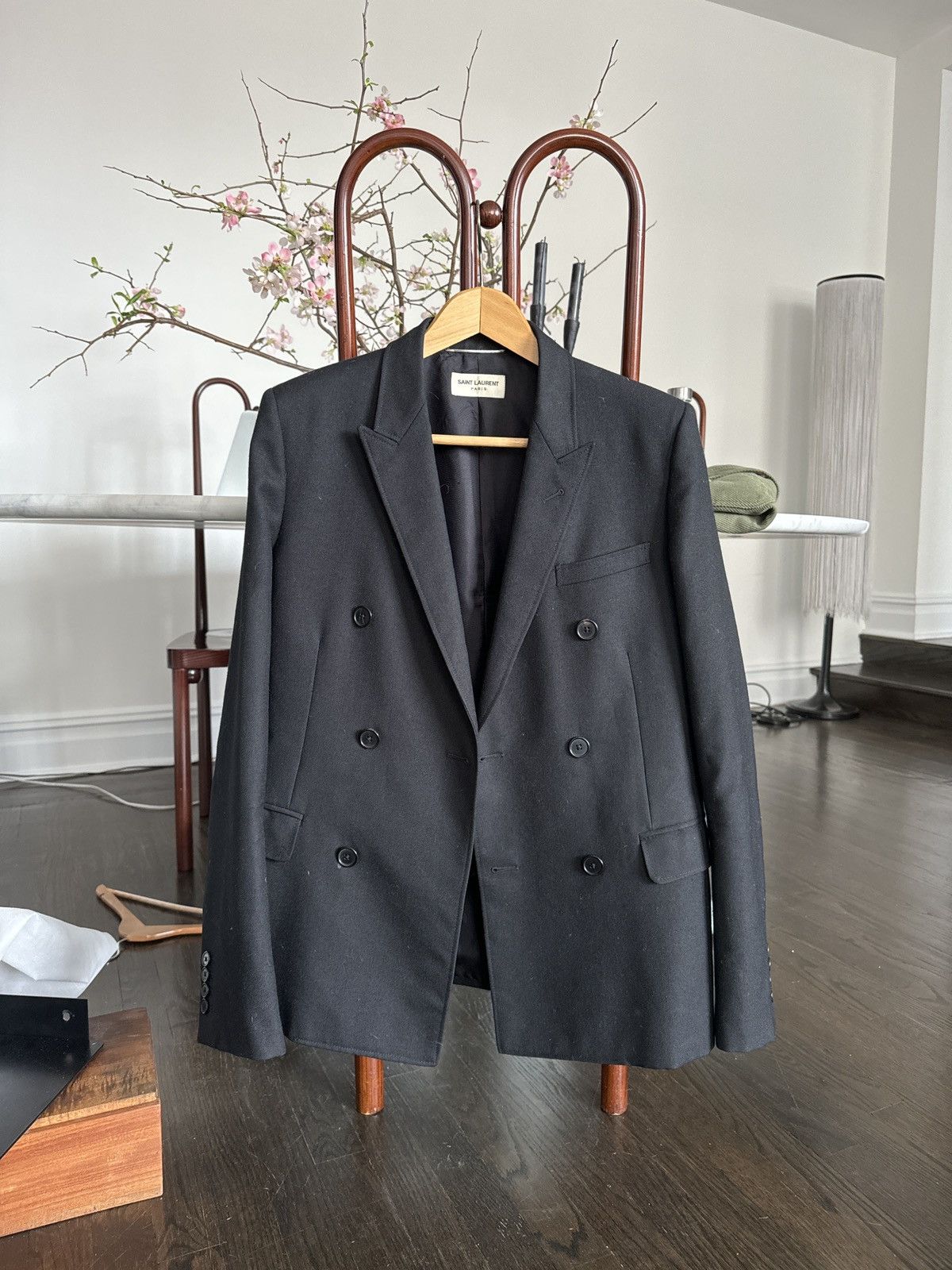 Saint Laurent Paris 2015 Hedi Slimane Designed Double Breasted Blazer Size 44R - 1 Thumbnail
