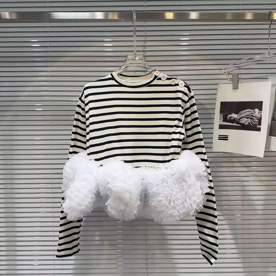 Other Designer Striped Luxury Casual Black White Multi Layer Shirt Size L / US 10 / IT 46 - 3 Thumbnail