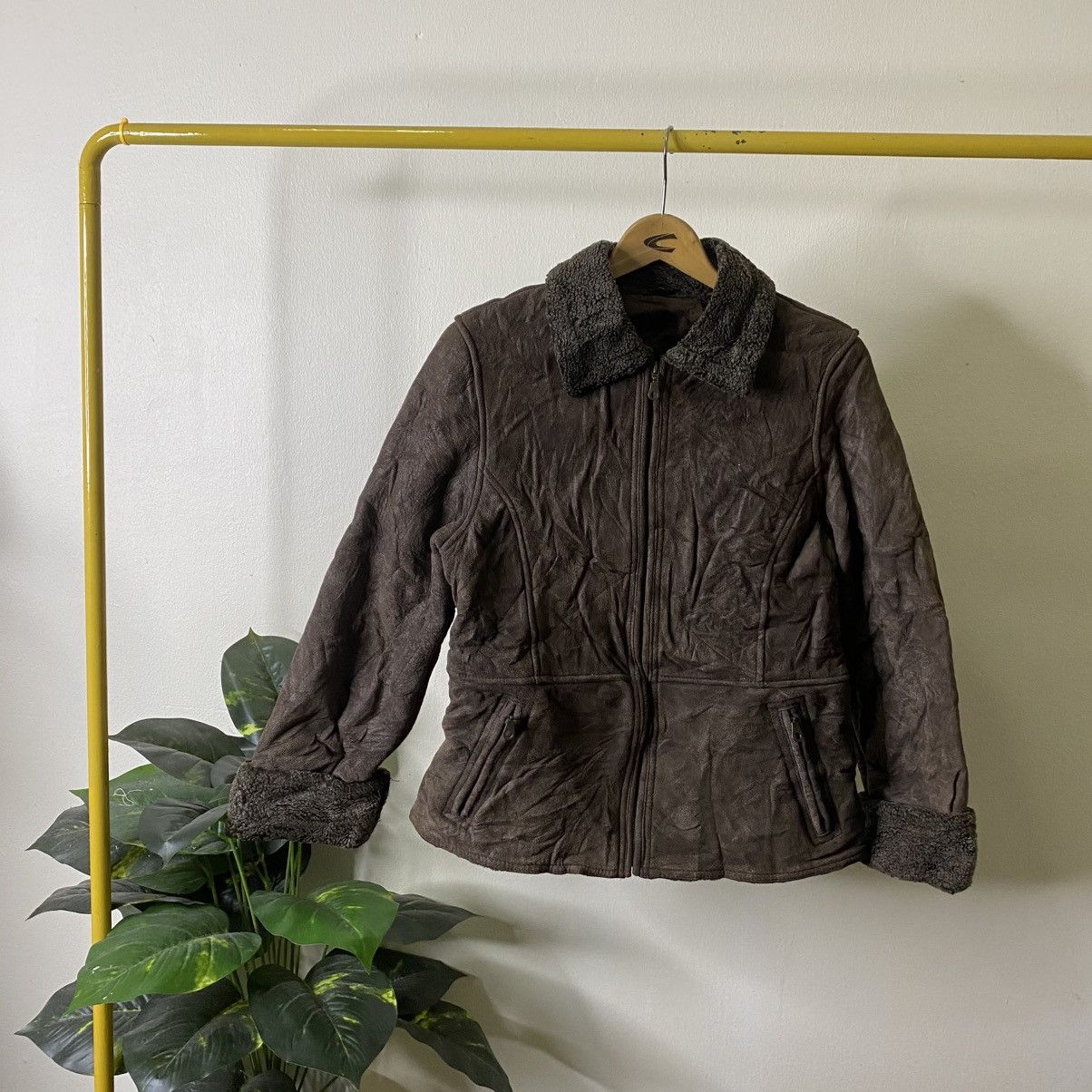 Genuine Leather Vintage Cropped Faux Sheepskin Jacket Size S / US 4 / IT 40 - 1 Thumbnail
