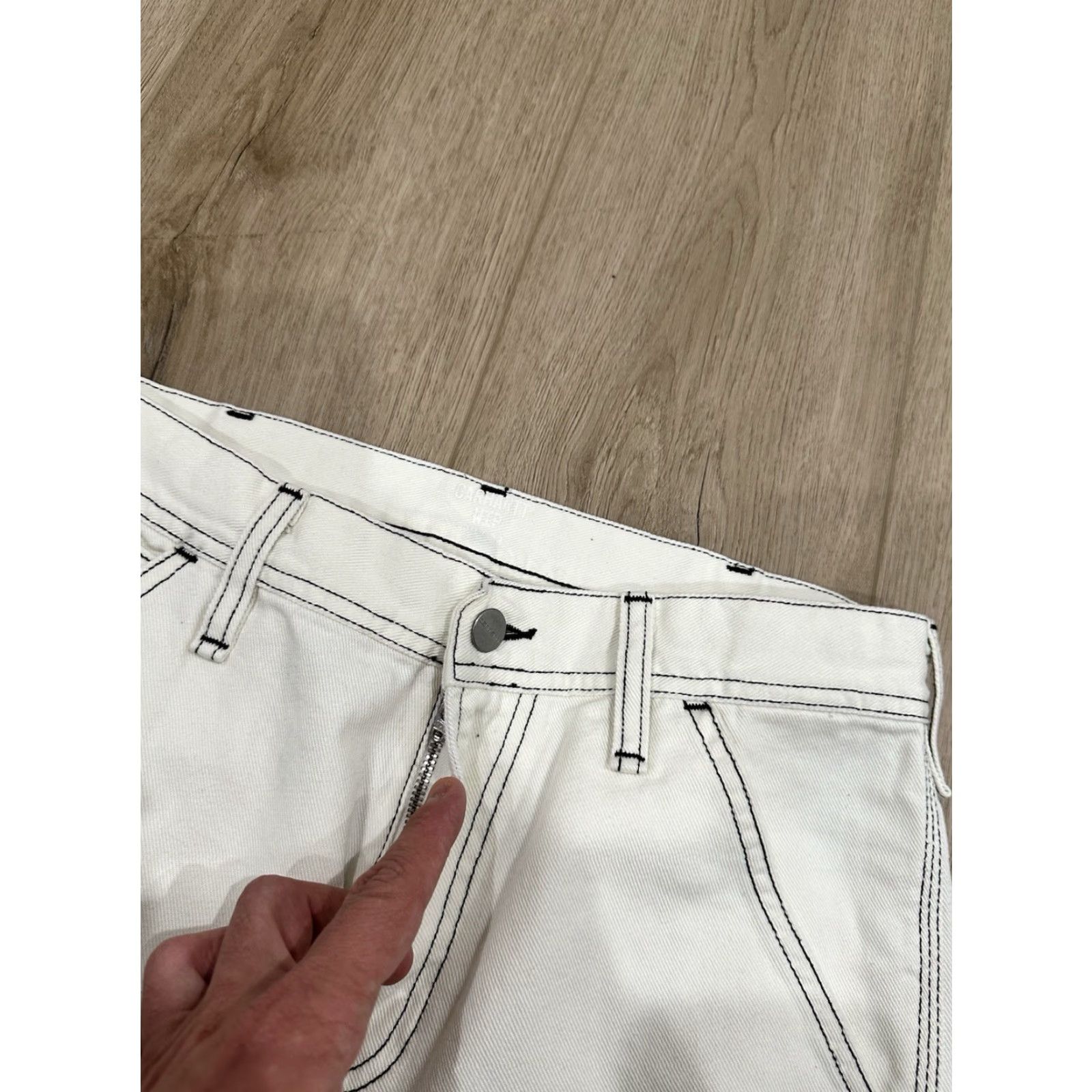 Carhartt VINTAGE Carhartt Wip Canvas Logo Trouser Pants 30x26 Carpenter Workwear 5-Pocket Mens White Size US 30 / EU 46 - 5 Thumbnail