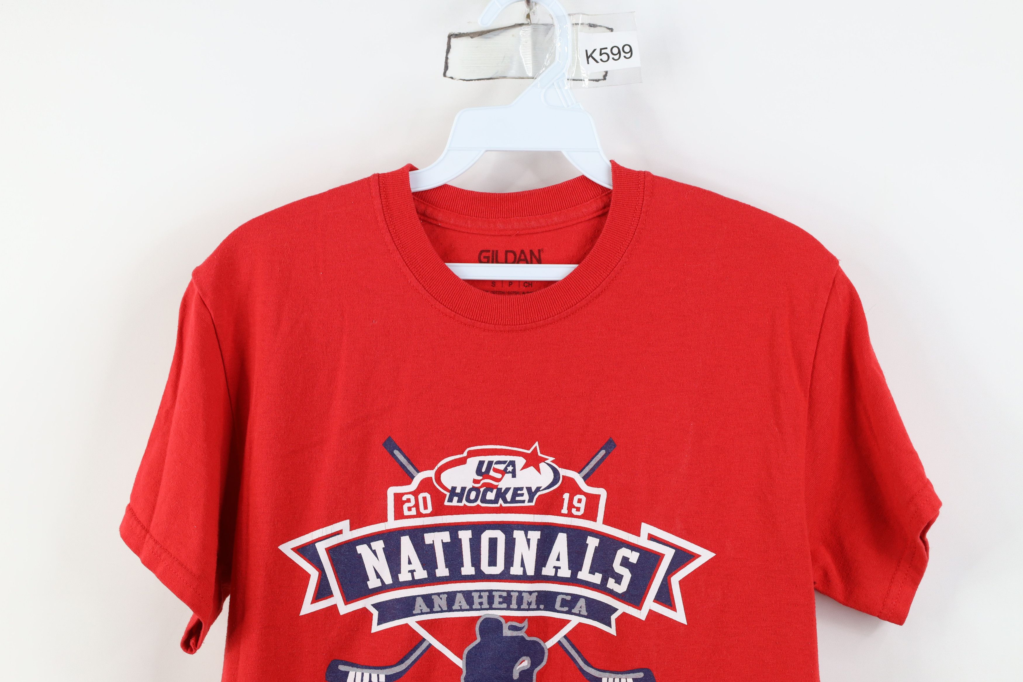 Vintage Y2K USA Hockey Nationals Short Sleeve T-Shirt Red Cotton Size US S / EU 44-46 / 1 - 2 Thumbnail