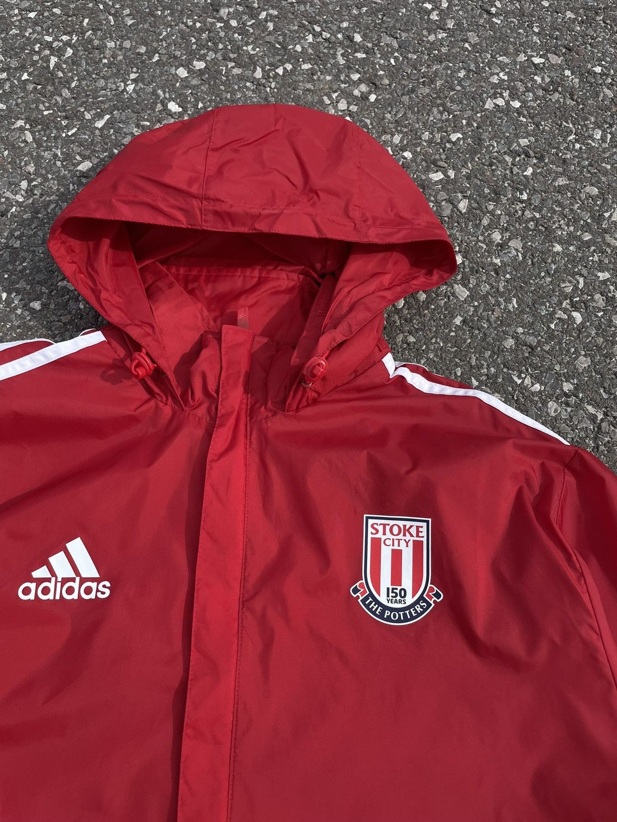 Adidas Adidas Stoke City Training Rain Jacket Windbreaker Soccer Size US XL / EU 56 / 4 - 5 Thumbnail