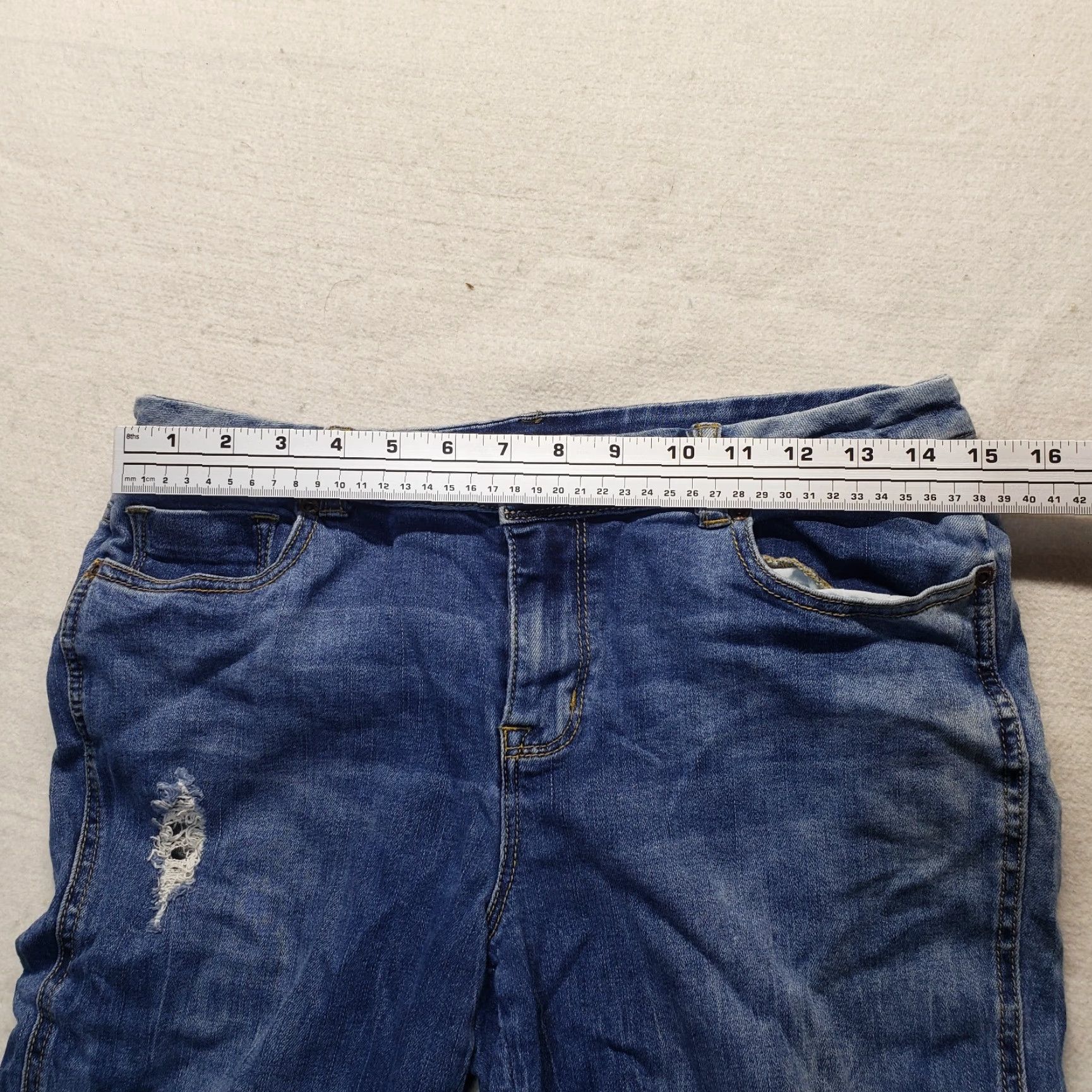 Vintage Maurices Bootcut Jeans Medium Wash Blue Denim Pants Relaxed Women's 10 Cotton Polyester Spandex 5-Pocket Size 32" / US 10 / IT 46 - 4 Thumbnail