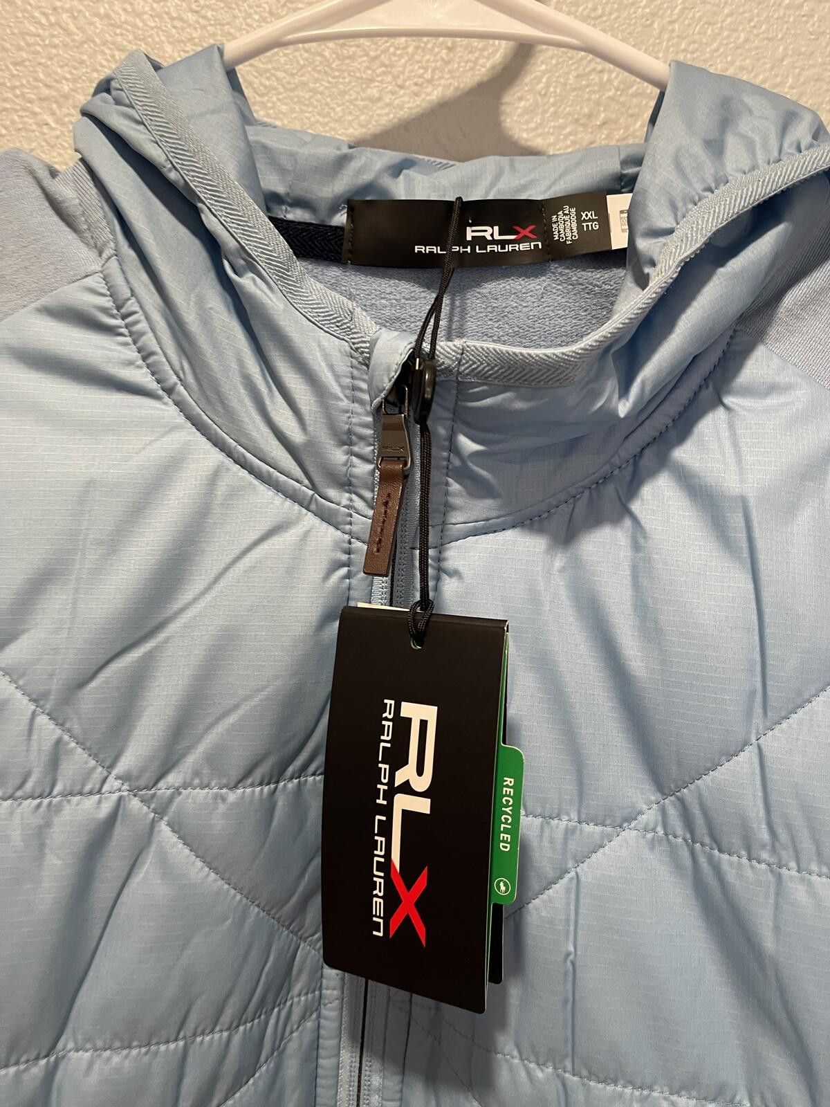 Polo Ralph Lauren RLX Ralph Lauren Light Blue Quilted Hooded Jacket 2X Size US XXL / EU 58 / 5 - 3 Thumbnail