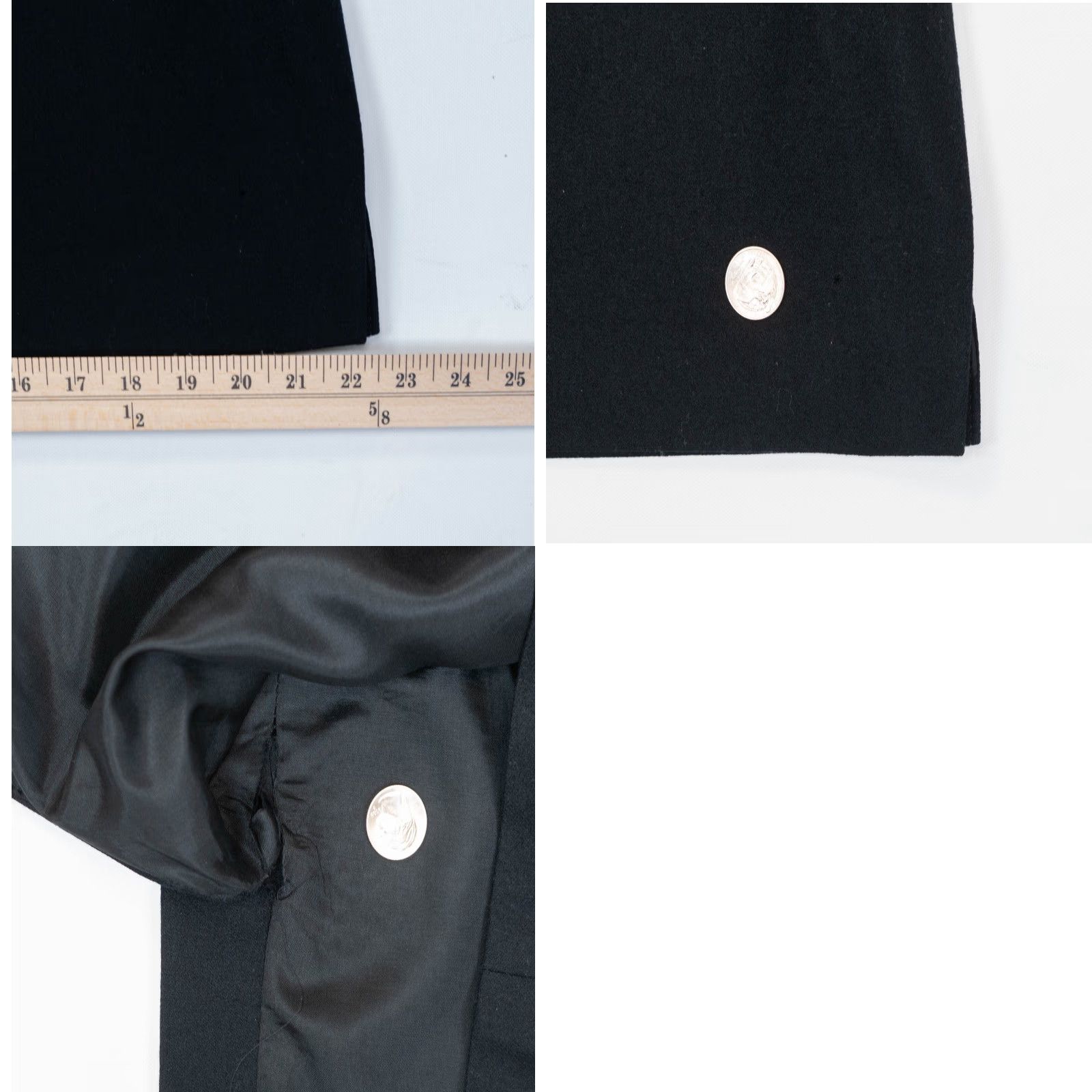 Pendleton VINTAGE Pendleton Skirt Women Petite 14 Wool Black Button Midi Pleated 80s 90s Handcrafted Size 36" / US 14 / IT 50 - 9 Thumbnail