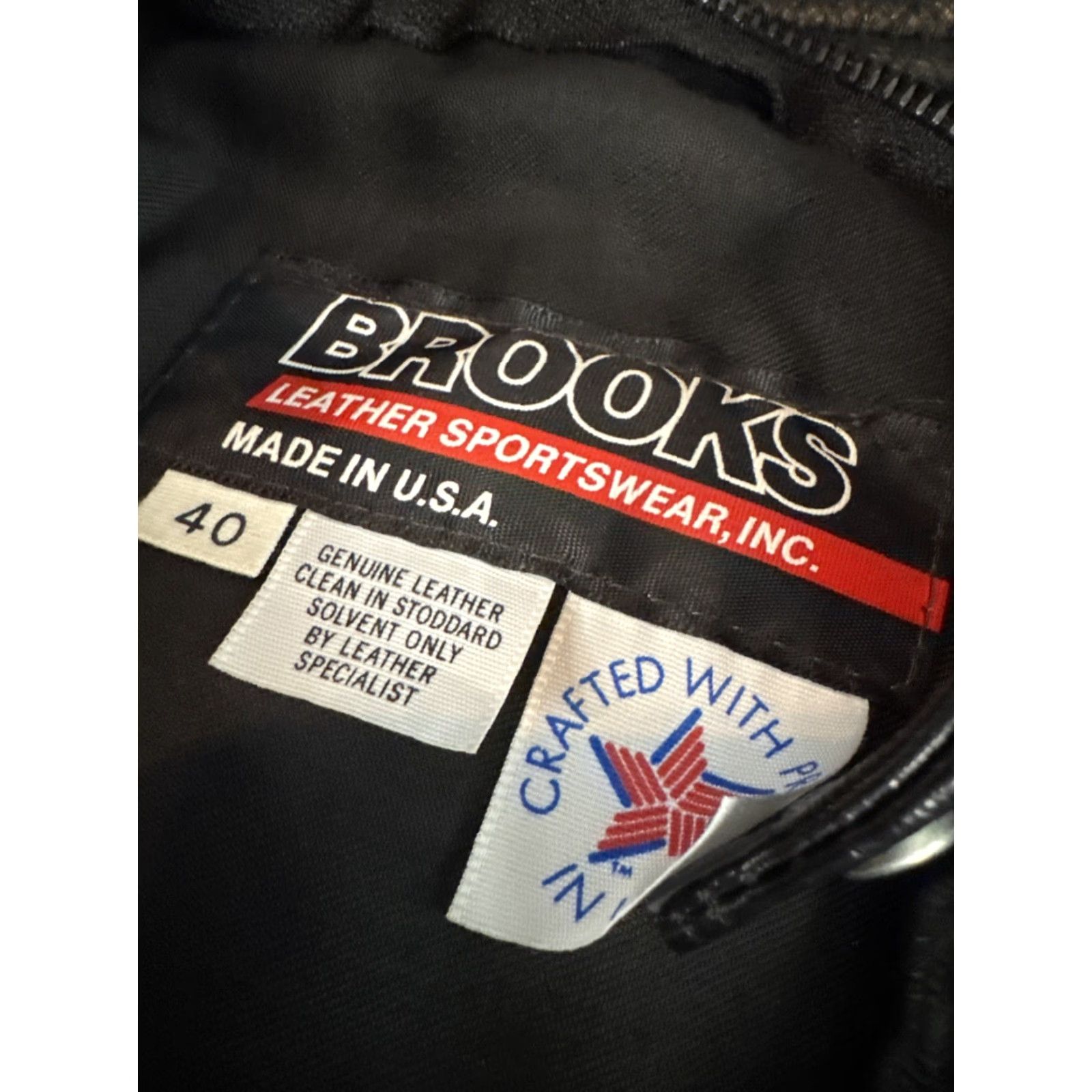 Brooks Brooks Leather Made In USA Cafe Racer Black Moto Motorcycle Jacket Men’s Sz 40 Mens Leather Jacket Black Cafe Racer Motorcycle Size US XXS / EU 40 - 6 Thumbnail