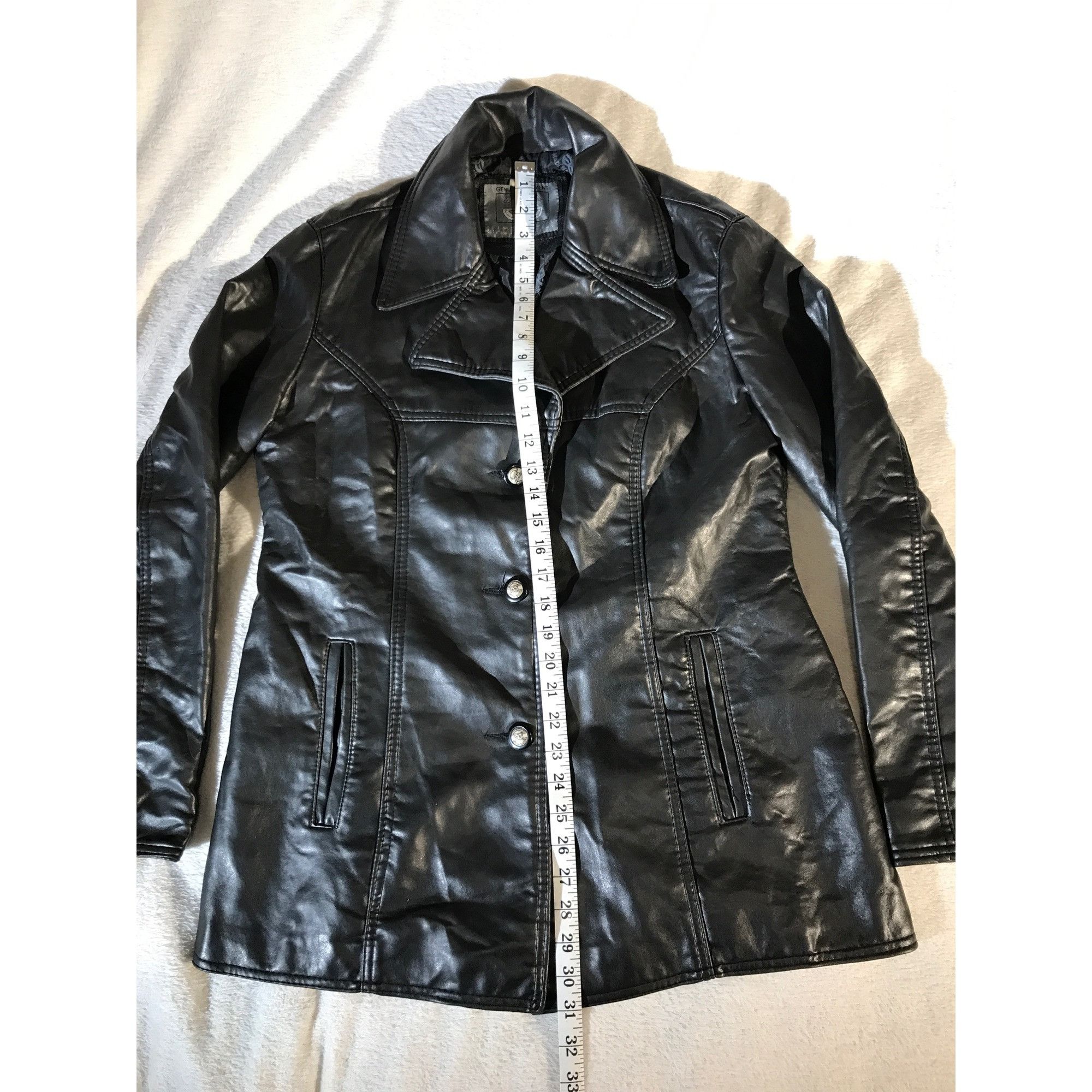 Vintage GG Genuine Garment Women's Blacks Button Leather Coat Size L / US 10 / IT 46 - 7 Thumbnail