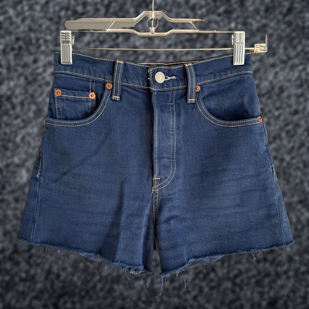 Levi's Levi's Super High Rise Blue Cut-Off Denim Shorts Size 23 User: Levi's Super High Rise Blue Denim Cut-Off Shorts Size 23 Size 40" / US 18 - 1 Thumbnail