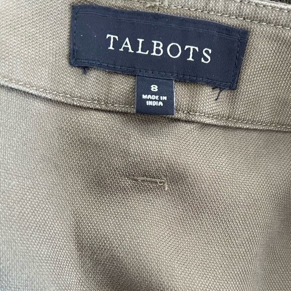 Talbots Talbots Classic Button Front Neutral Olive Green A Line Knee Size 30" / US 8 / IT 44 - 8 Thumbnail