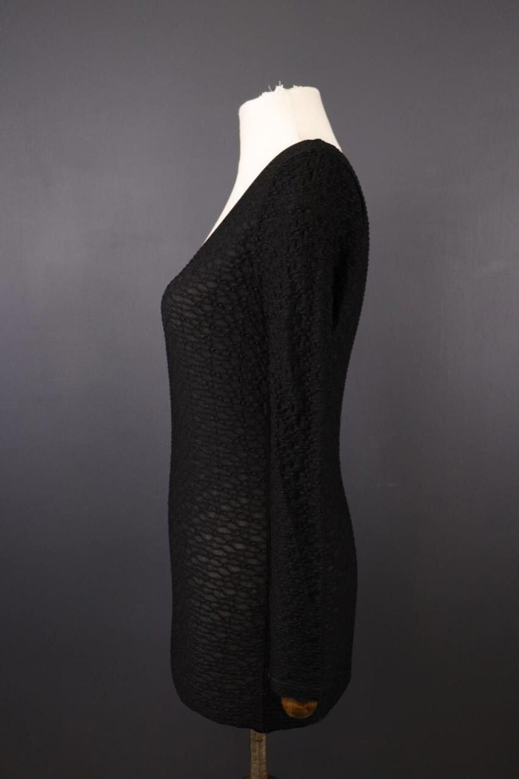 Armani Collezioni Armani Collezioni Black Ribbed Long Sleeve Top Shirt Size 36 Size M / US 6-8 / IT 42-44 - 4 Thumbnail