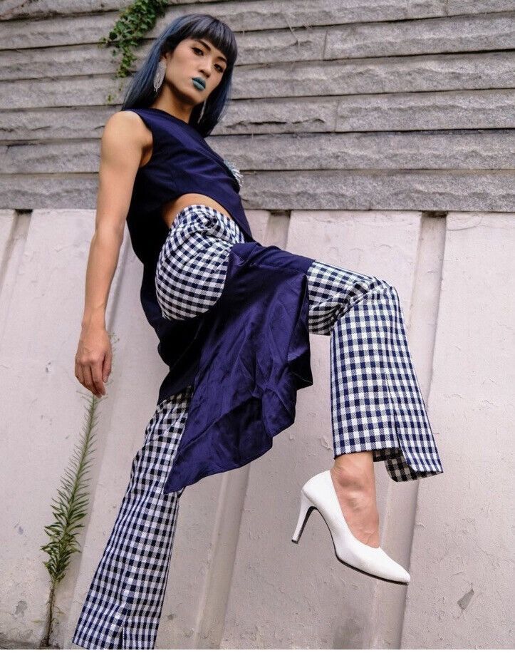 image of Toga Archives Hm Pants in Blue/White, Women's (Size 32)