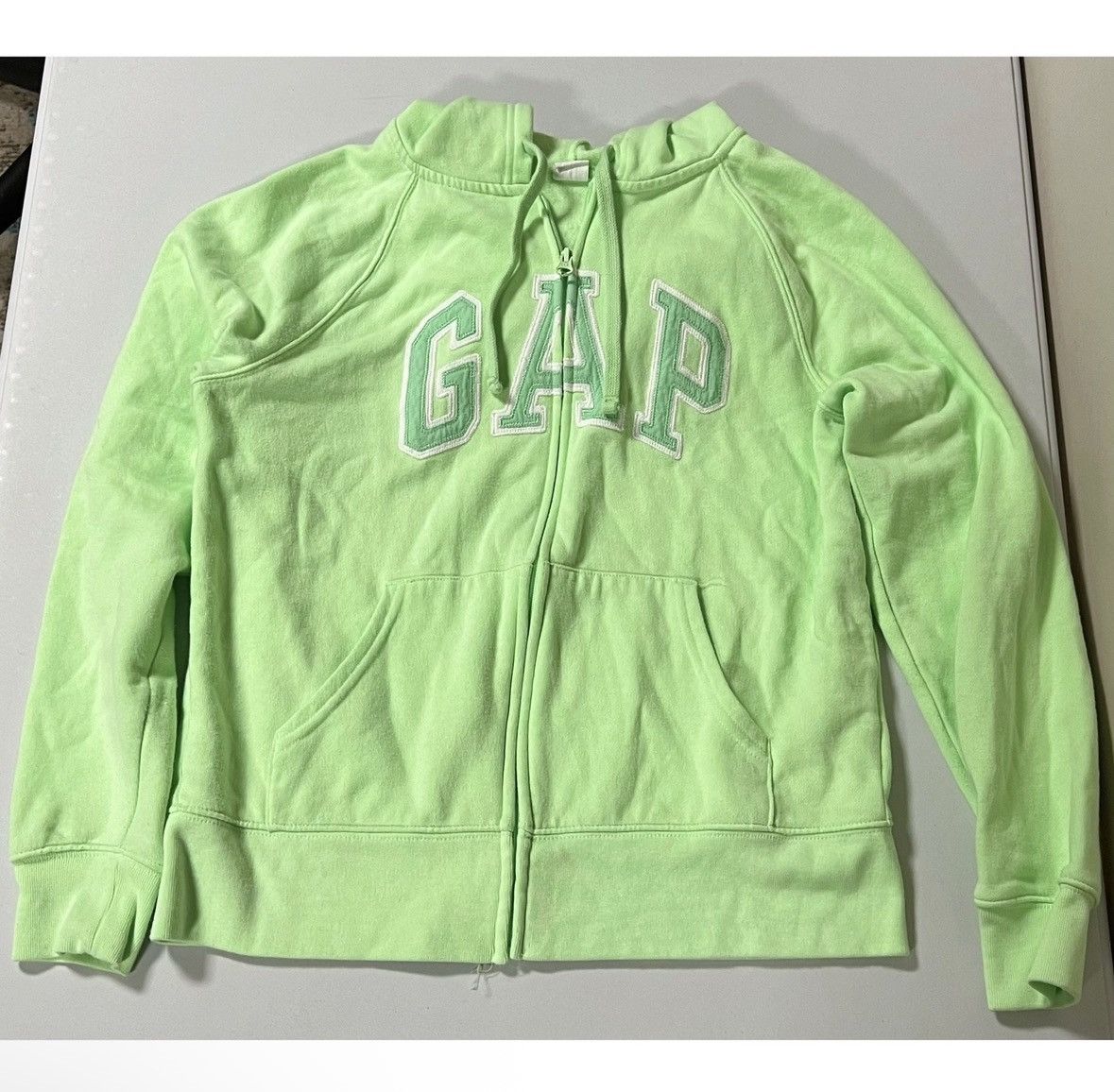 Gap GAP Green Graphic Zipper Sweater Sweatshirt Hoodie Size S ✨ Size S / US 4 / IT 40 - 1 Thumbnail