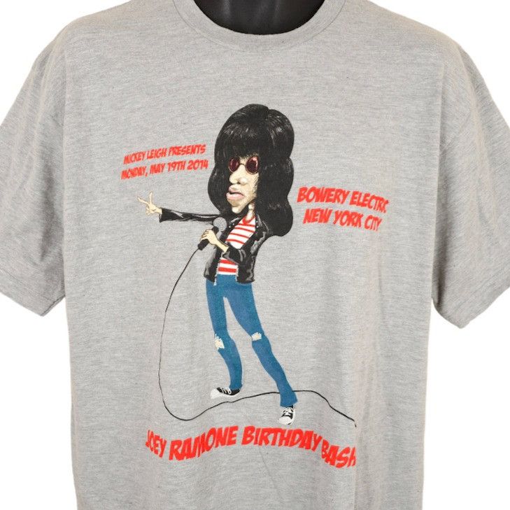 Joey Ramone Birthday Bash T Shirt Mens Size XL Gray 2014