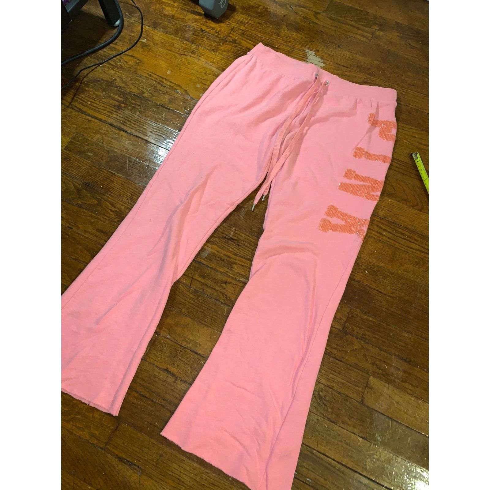 Pink × Victoria's Secret × Vintage VTG Victoria's Secret PINK Flare Sweatpants Y2K Pink Large Size 31" - 5 Thumbnail