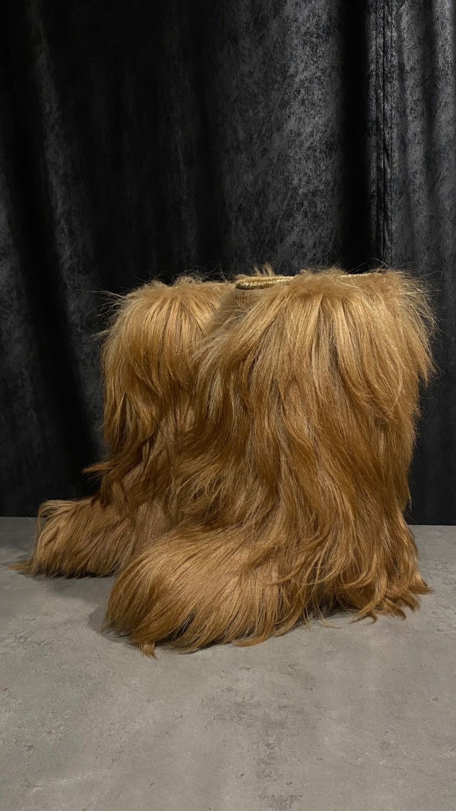 image of Archival Clothing x Avant Garde 2000’S Yeti Winter Faux Fur Ginger Boots in Ginger Orange, Women's 