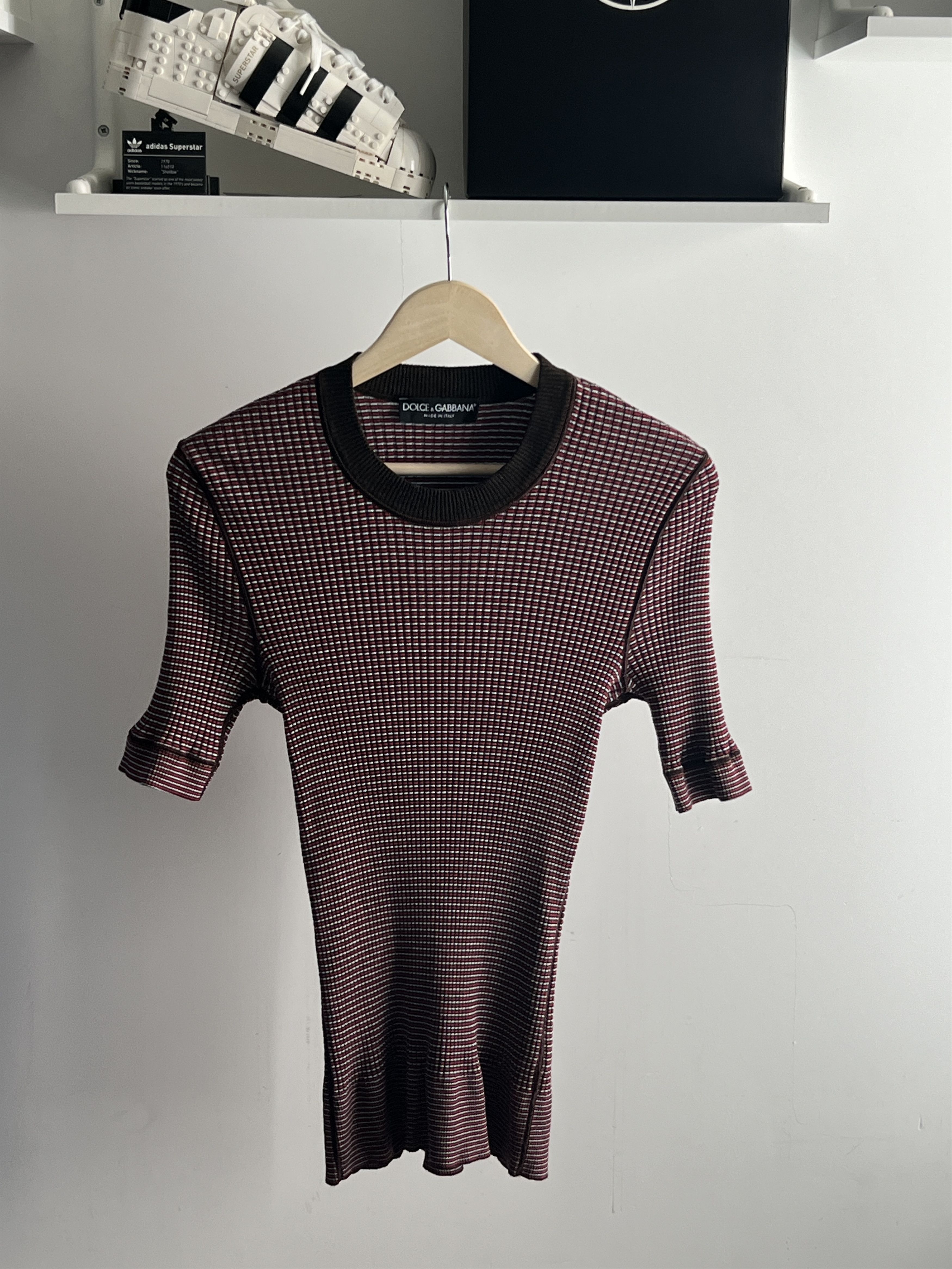 Dolce & Gabbana × Vintage Vintage 90s Doce & Gabbana Ribbed T-Shirt Archive Piece Size L / US 10 / IT 46 - 1 Thumbnail