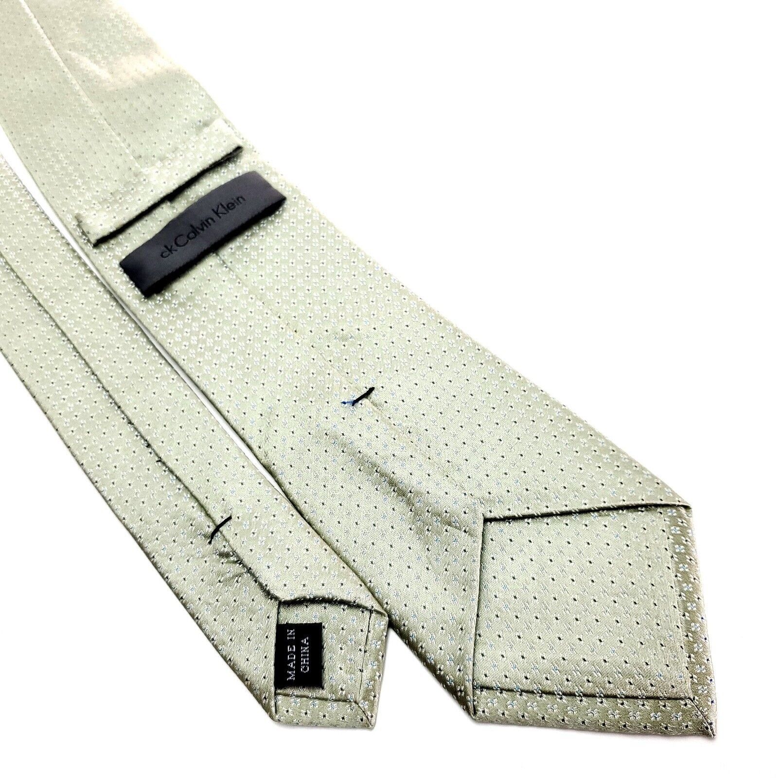 Calvin Klein Calvin Klein Silk Tie Woven Green Geometric Size ONE SIZE - 5 Thumbnail