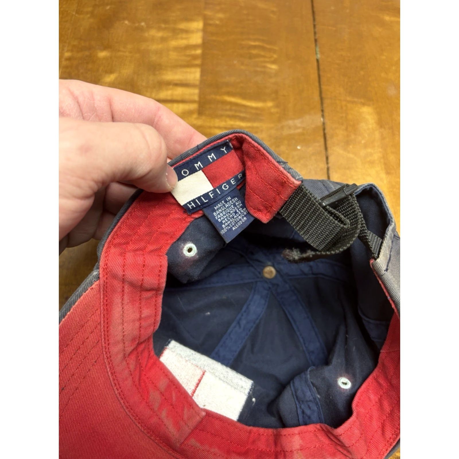 Tommy Hilfiger VINTAGE Tommy Hilfiger Hat SnapBack Blue One Size Men Big Flag Adjustable Hat Size US 35 - 3 Thumbnail