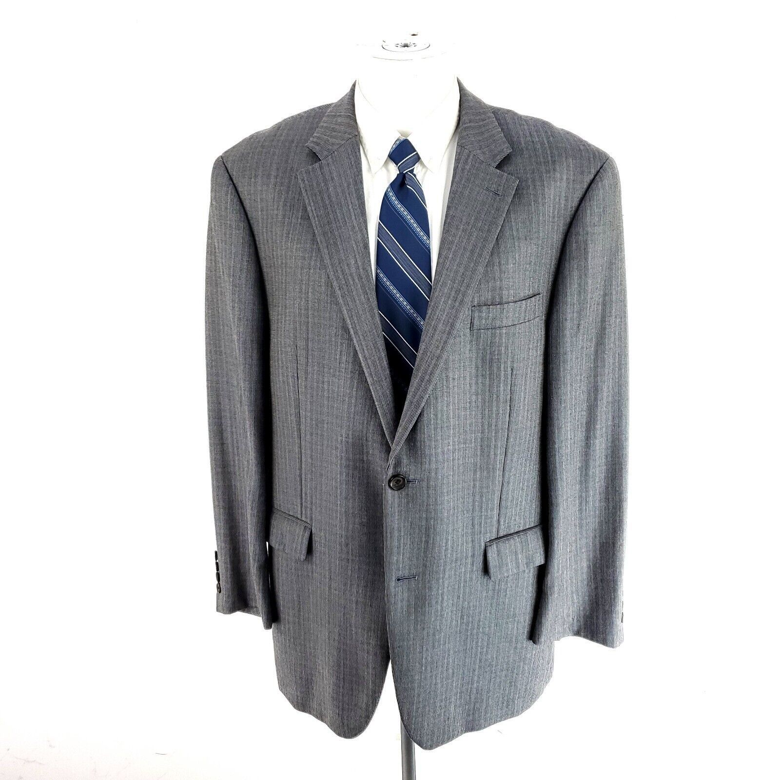 Lauren Ralph Lauren Lauren Ralph Lauren Silk Wool 2 Button Blazer 44R Blue Gray Size 44R - 3 Thumbnail
