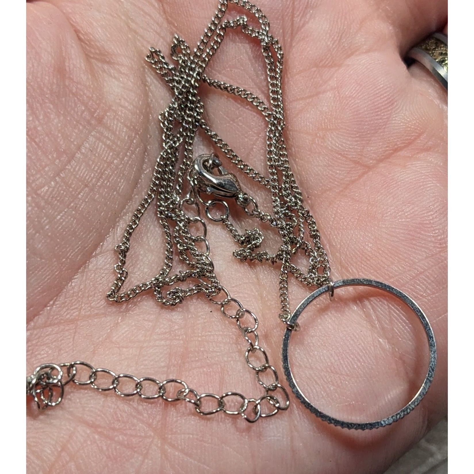 Other Minimalist Open Circle Silver Tone Pendant Necklace Size ONE SIZE - 3 Thumbnail
