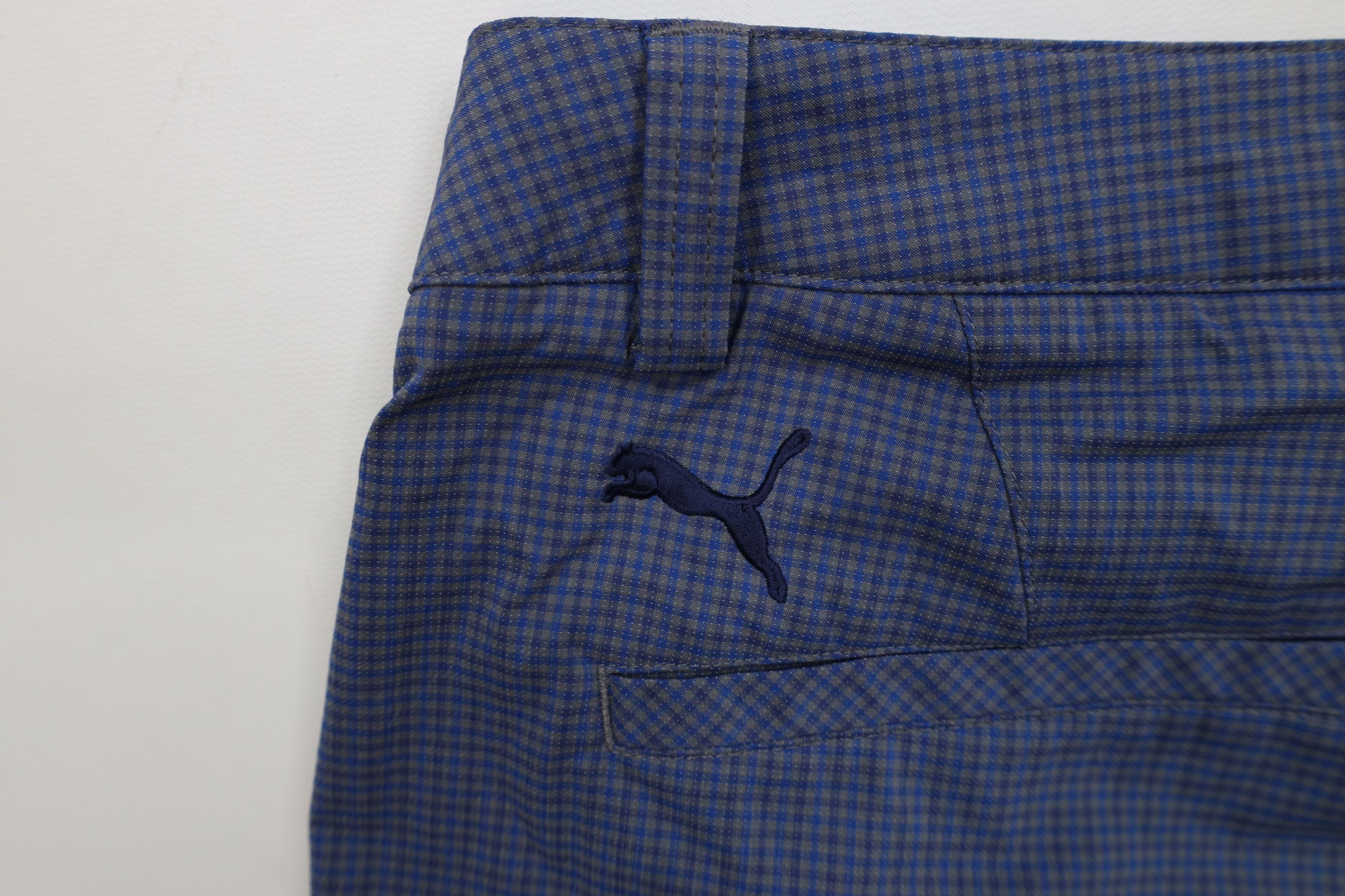 Puma Puma Golf Front Tech Golfing Chino Shorts Blue Plaid Check Size US 38 / EU 54 - 13 Thumbnail