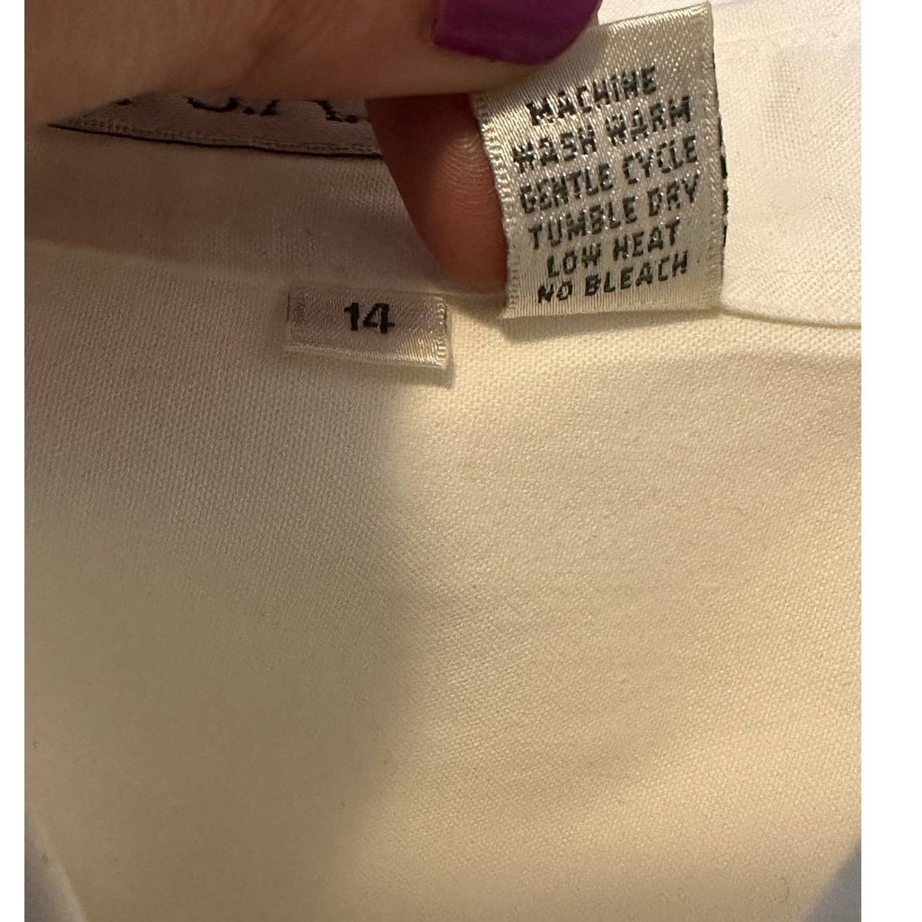 Jos. A. Bank JoS A Banks white button blouse size 14 Size XL / US 12-14 / IT 48-50 - 4 Thumbnail