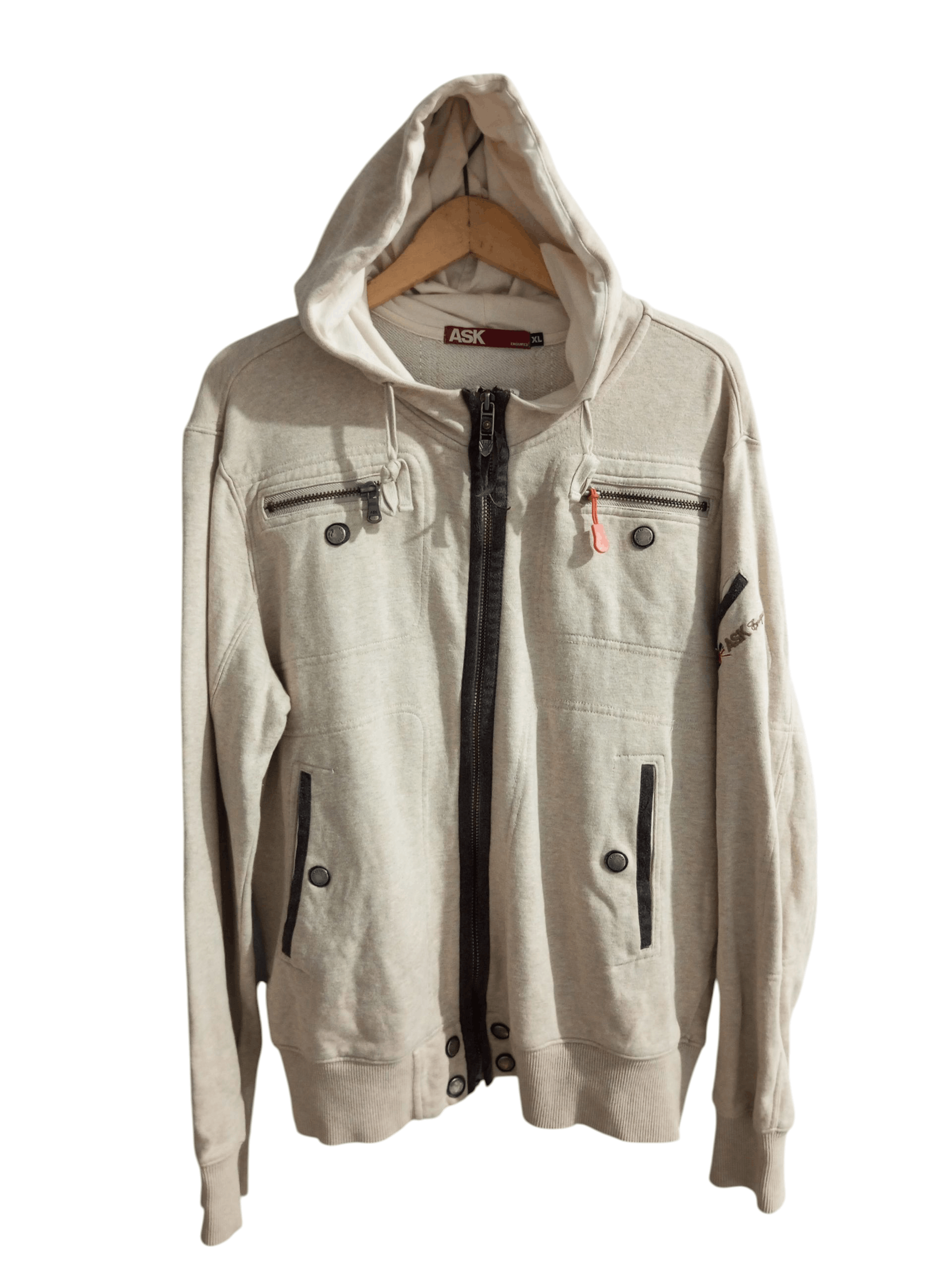 20471120 Vintage ask enquired big flag multi pocket distressed hoodie Size US XL / EU 56 / 4 - 18 Thumbnail