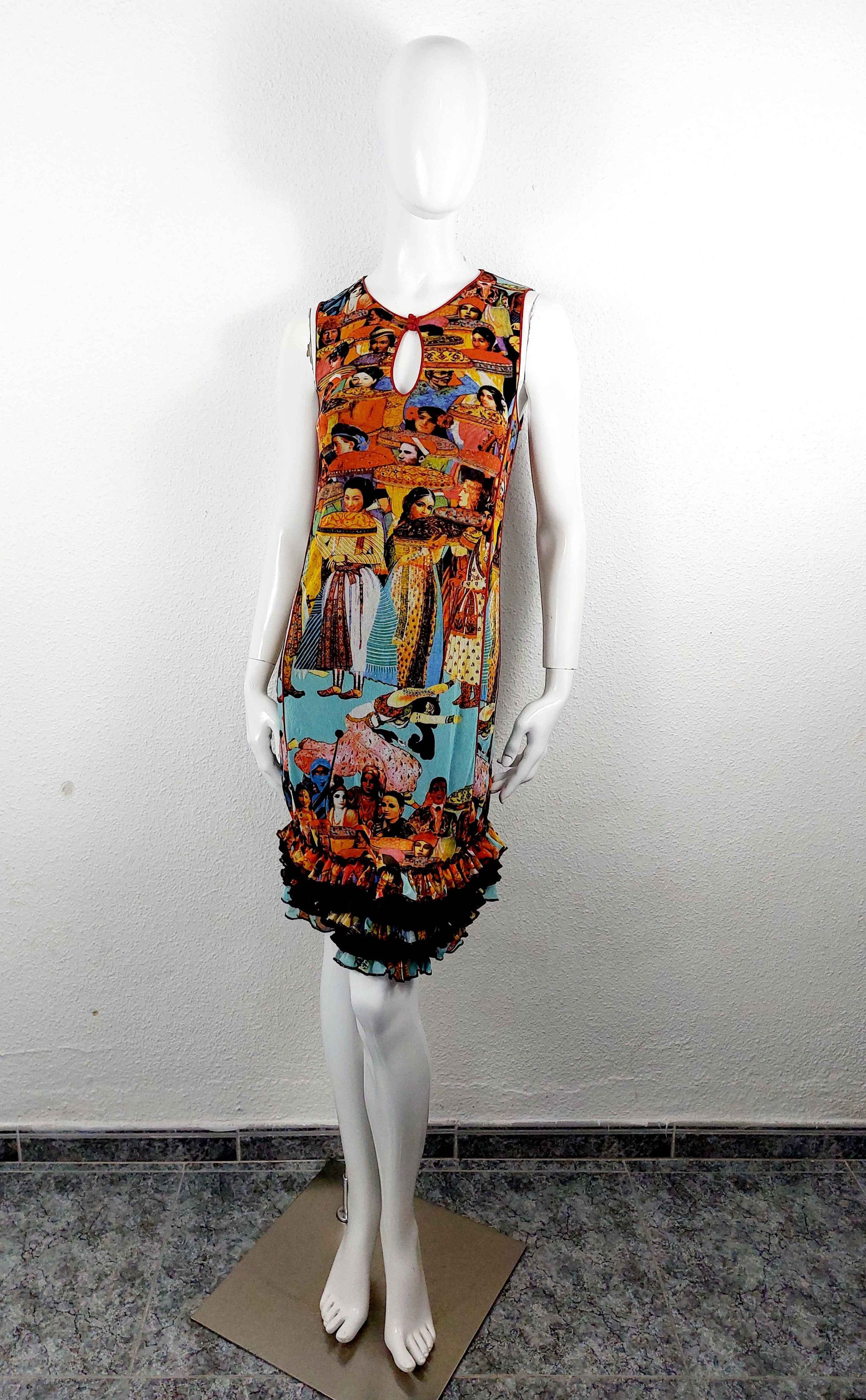 Jean Paul Gaultier Jean Paul Gaultier Asian Indian Faces People Ruffled Dress Size M / US 6-8 / IT 42-44 - 1 Thumbnail