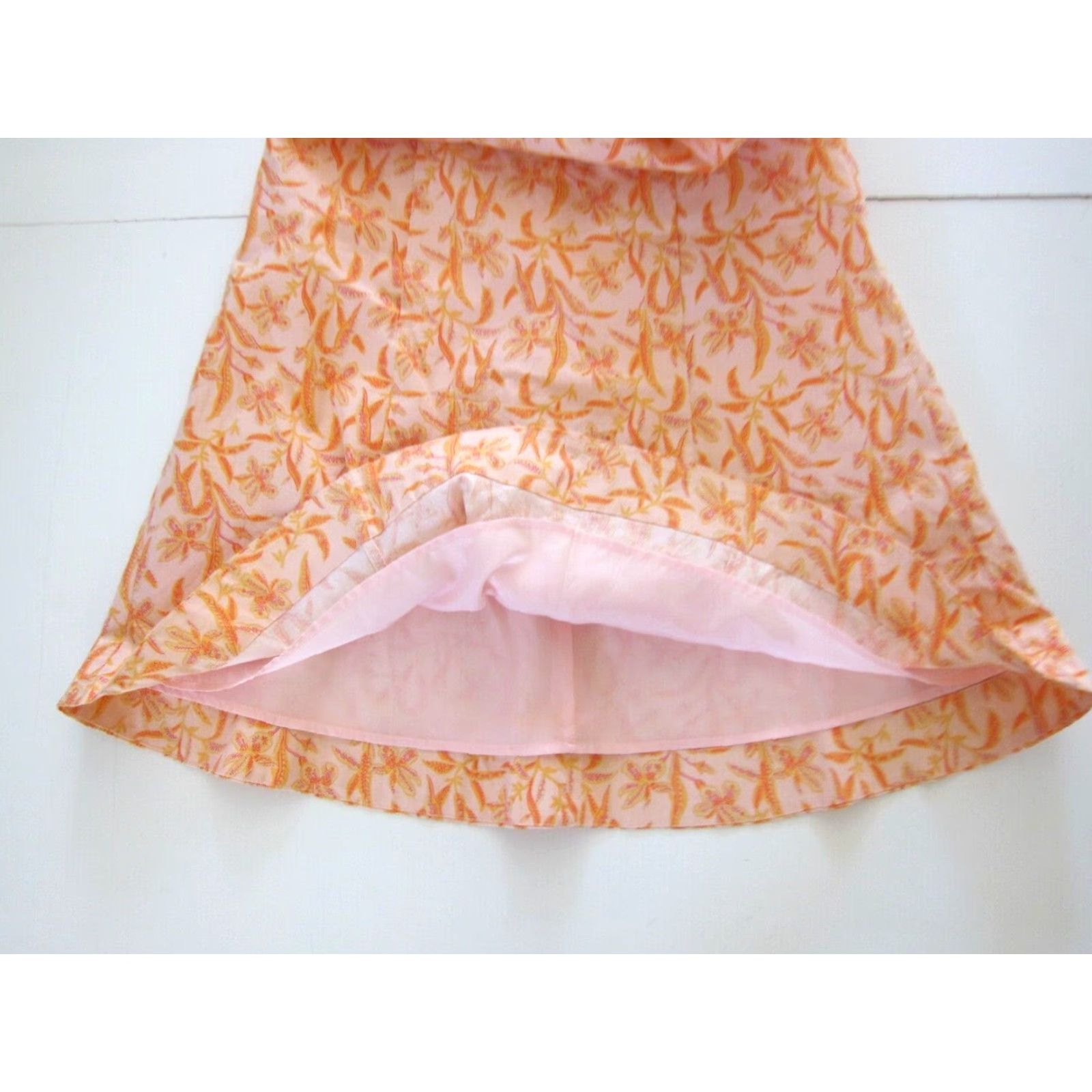 Gap Gap Sun Dress Strapless Sheath Empire Floral Cotton Stretch Orange Pink Women 2 Size XS / US 0-2 / IT 36-38 - 7 Thumbnail