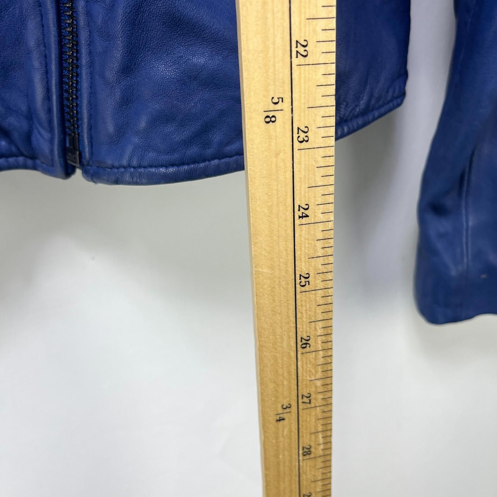 Bcbgmaxazria BCBG Max Azria Leather Jacket Blue Women's Large Size L / US 10 / IT 46 - 8 Thumbnail