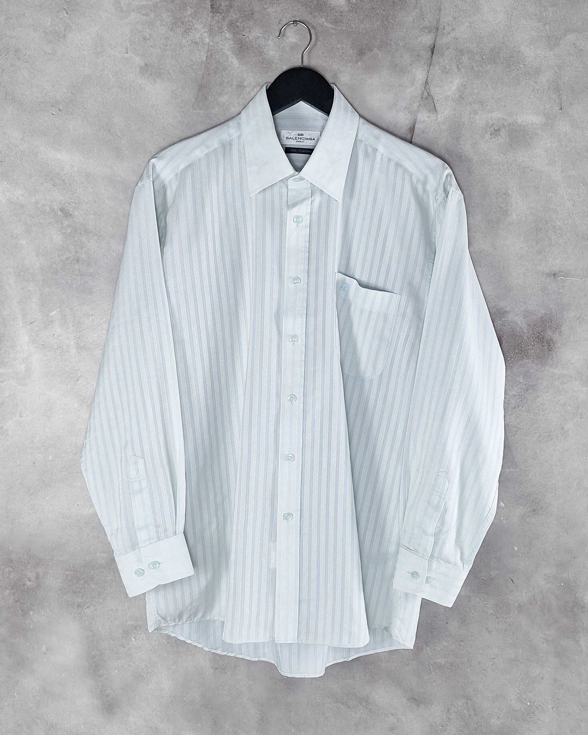 Balenciaga Vintage Balenciaga Striped Shirt Size US L / EU 52-54 / 3 - 1 Thumbnail