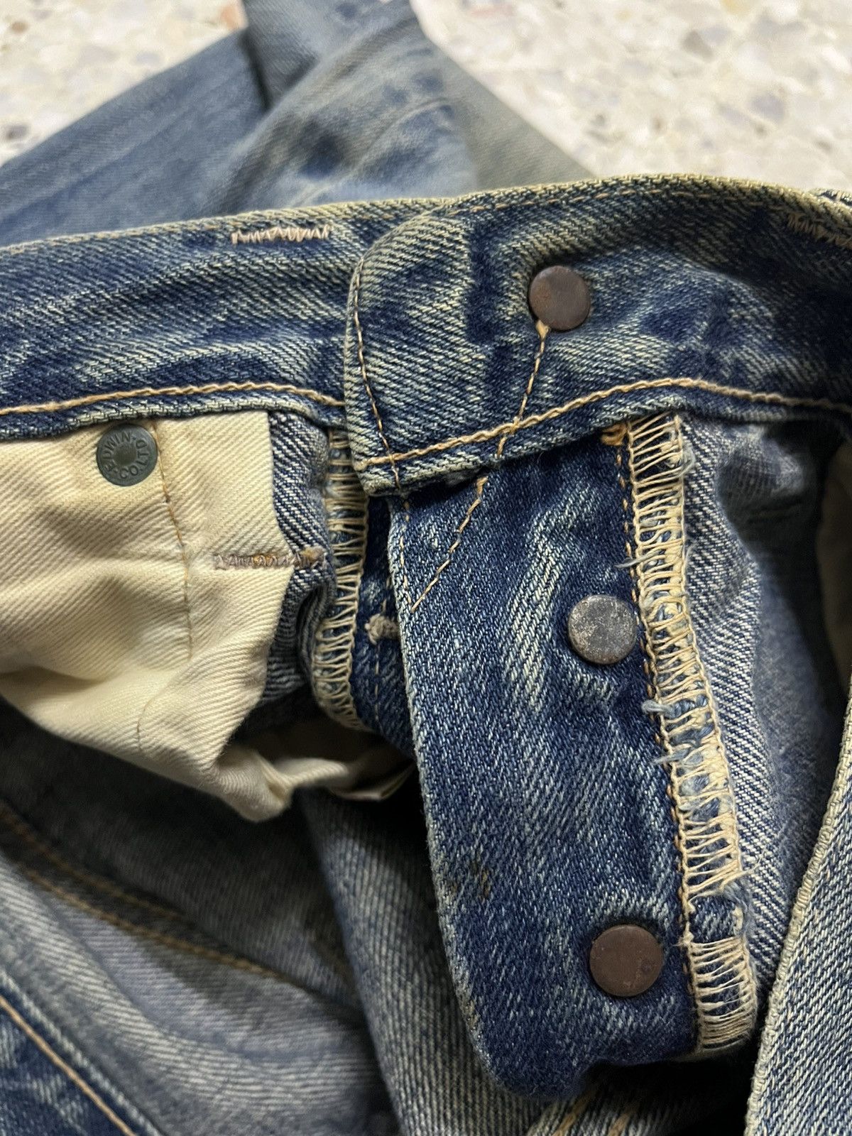 Edwin Vintage rare 80s EDWIN red selvedge rusty distressed Size US 31 - 12 Thumbnail