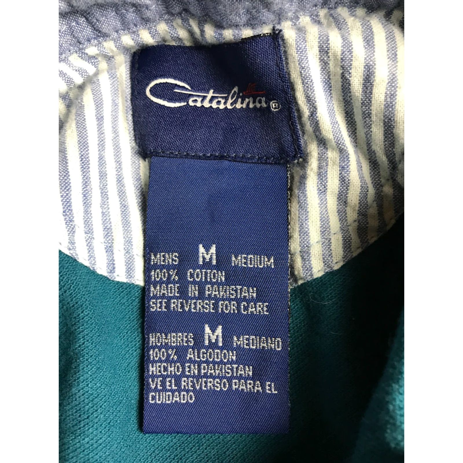 Catalina Catalina Polo Shirt Men Medium Teal Short Sleeve Modern Casual Set Regular Fit blue Size US M / EU 48-50 / 2 - 5 Thumbnail