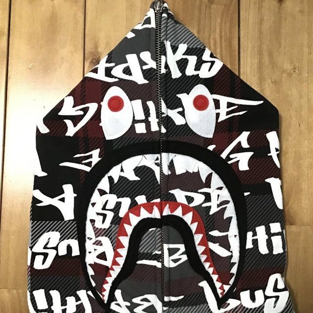 Bape BAPE GRAFFITI CHECK Shark full zip hoodie a bathing ape Size US XL / EU 56 / 4 - 3 Thumbnail