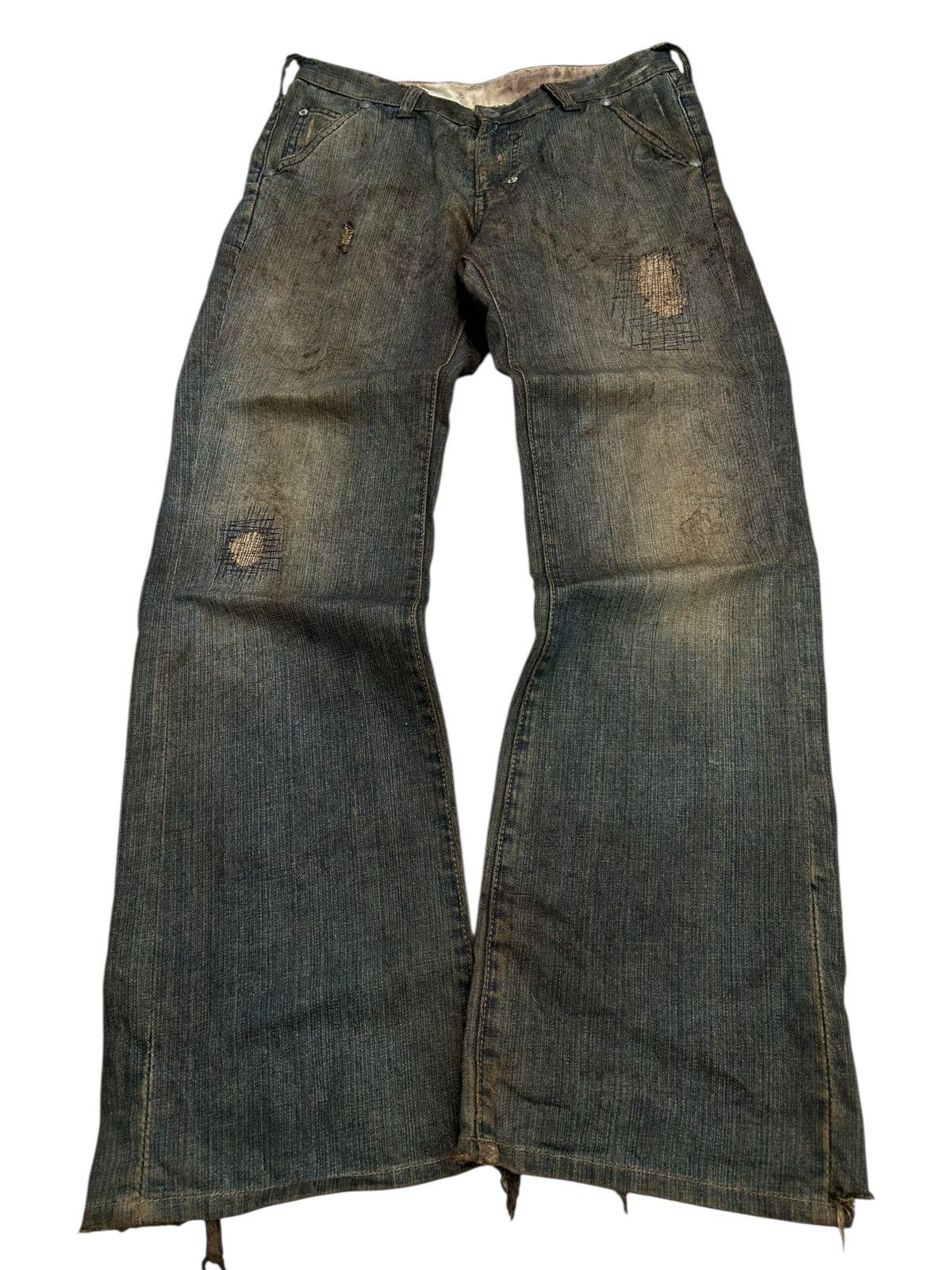 Hysteric Glamour Vintage R/H Baggy Flare Mud Washed Dirty Distressed Uruboro Size US 31 - 1 Thumbnail