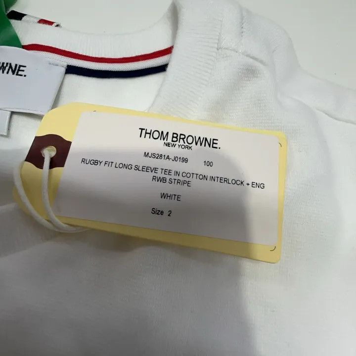 Thom Browne Thom Browne White Long Sleeve T-Shirt for Men -2507 Size US M / EU 48-50 / 2 - 3 Thumbnail