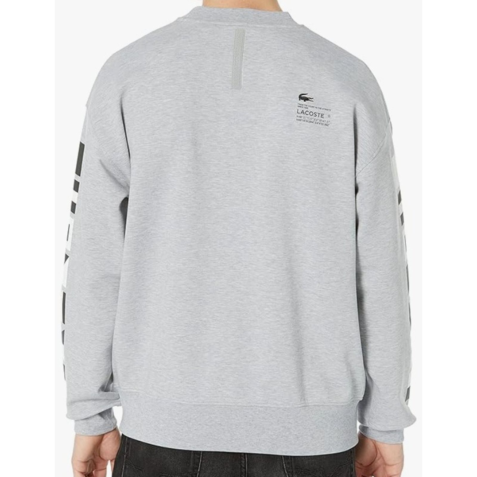 Lacoste Lacoste Men's Loose Fit Reflective Print Sweatshirt Gray 2XL Size US XXL / EU 58 / 5 - 3 Thumbnail