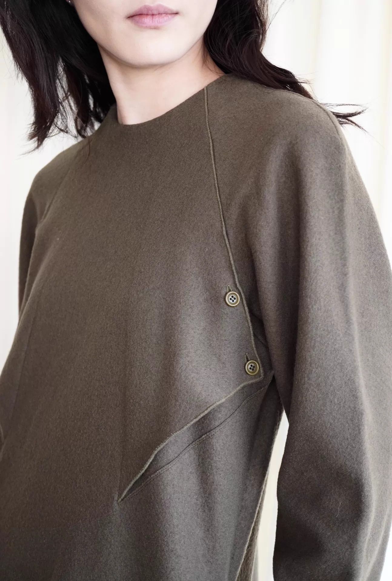 Y's Y's by Yohji Yamamoto 1980s Wool Back Button Dress S/M Size S / US 4 / IT 40 - 9 Thumbnail