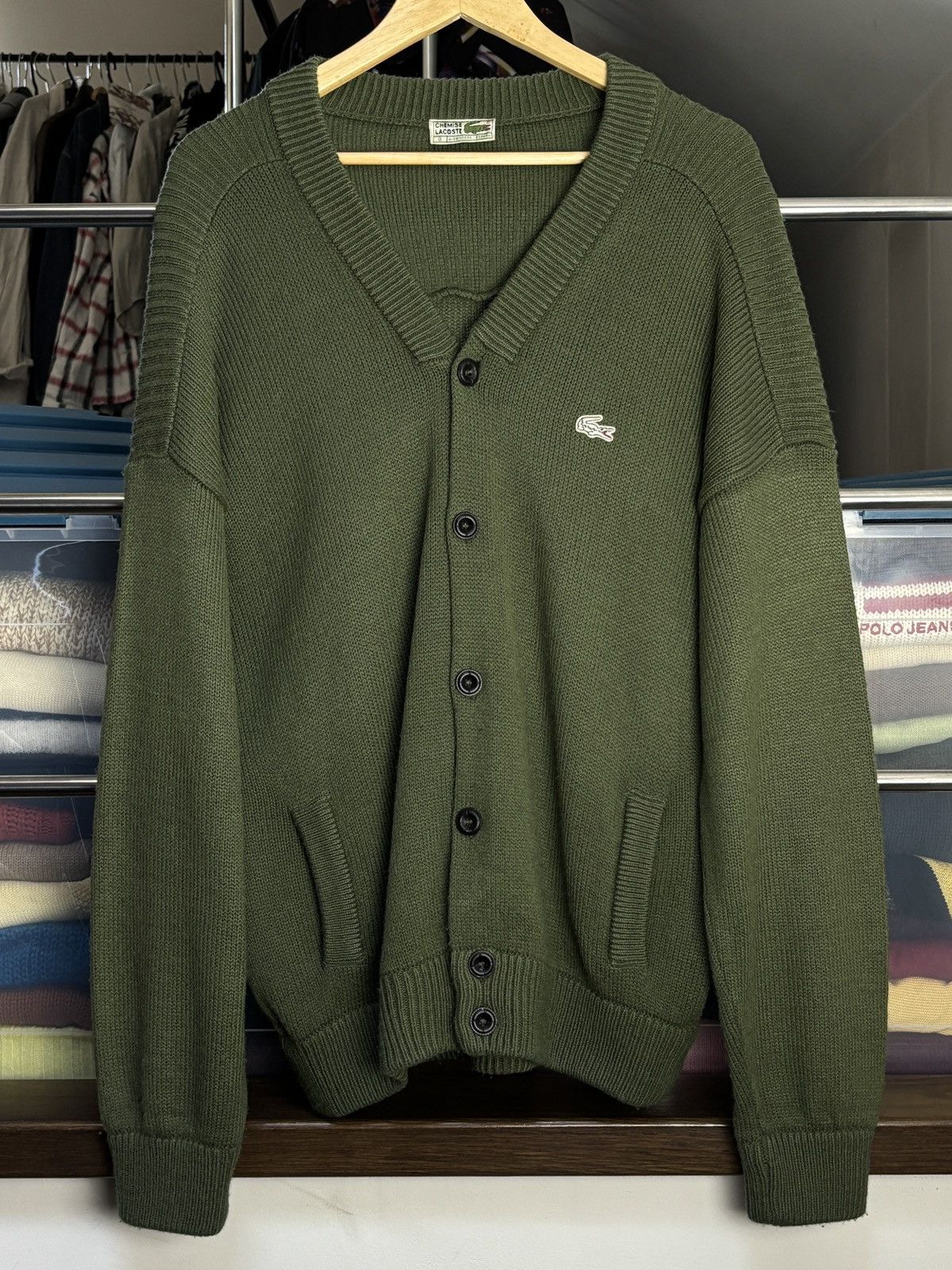 Vintage Lacoste Wool Cardigan Sweater