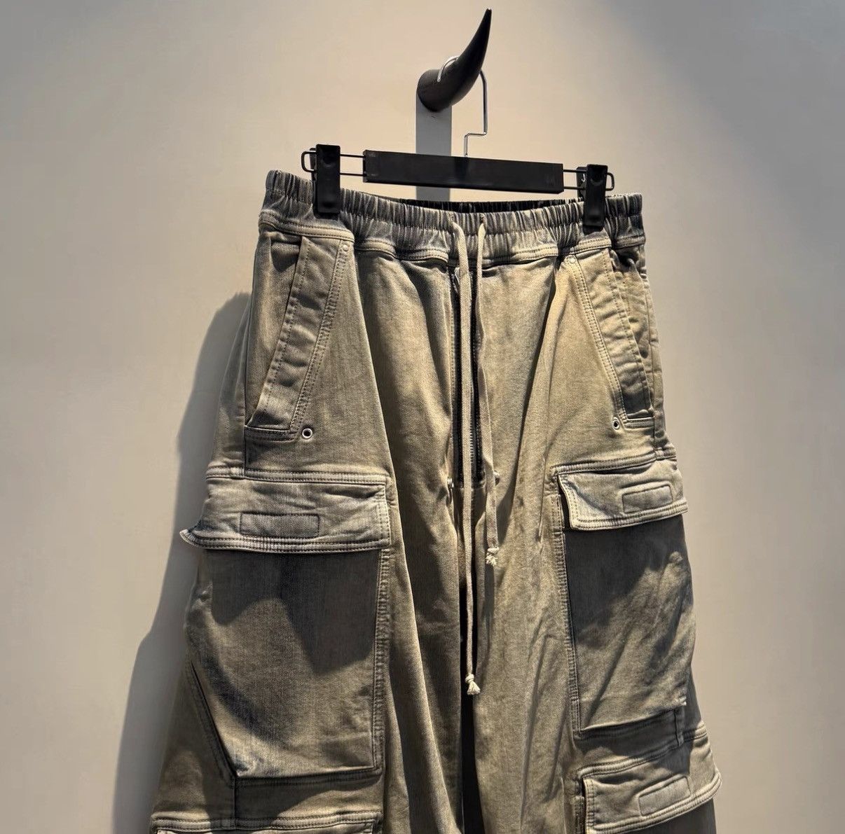 Rick Owens Rick Owens DRKSHDW Washed Denim Blue Cargo Pants Size US 34 / EU 50 - 2 Thumbnail