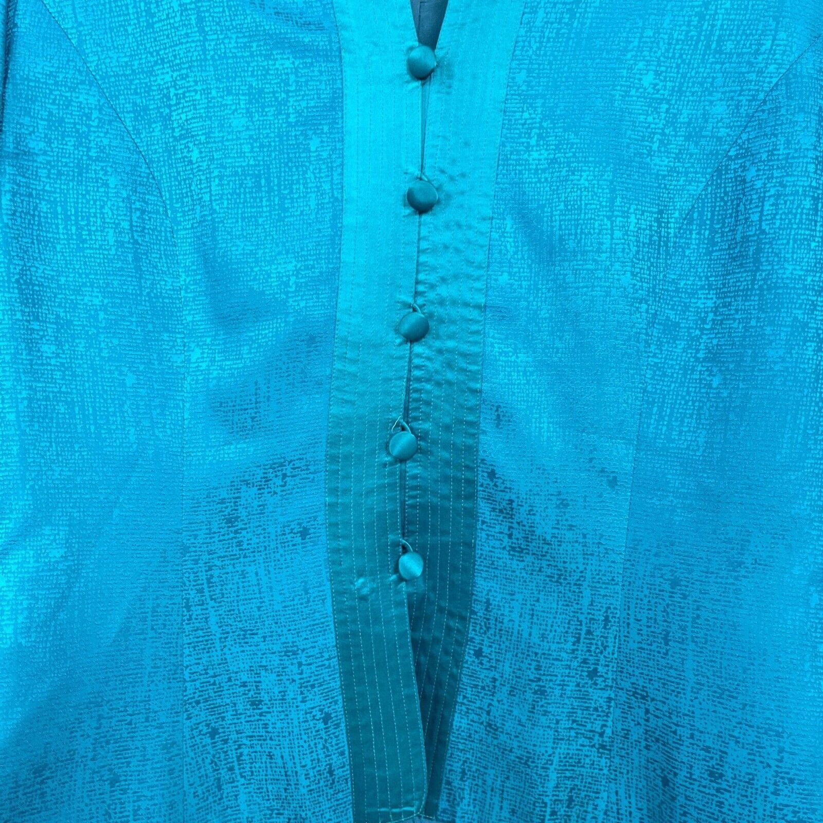 Vintage Adrianna Papell Silk Satin Skirt Suit Blue Womens 12 Size 34" / US 12 / IT 48 - 4 Thumbnail