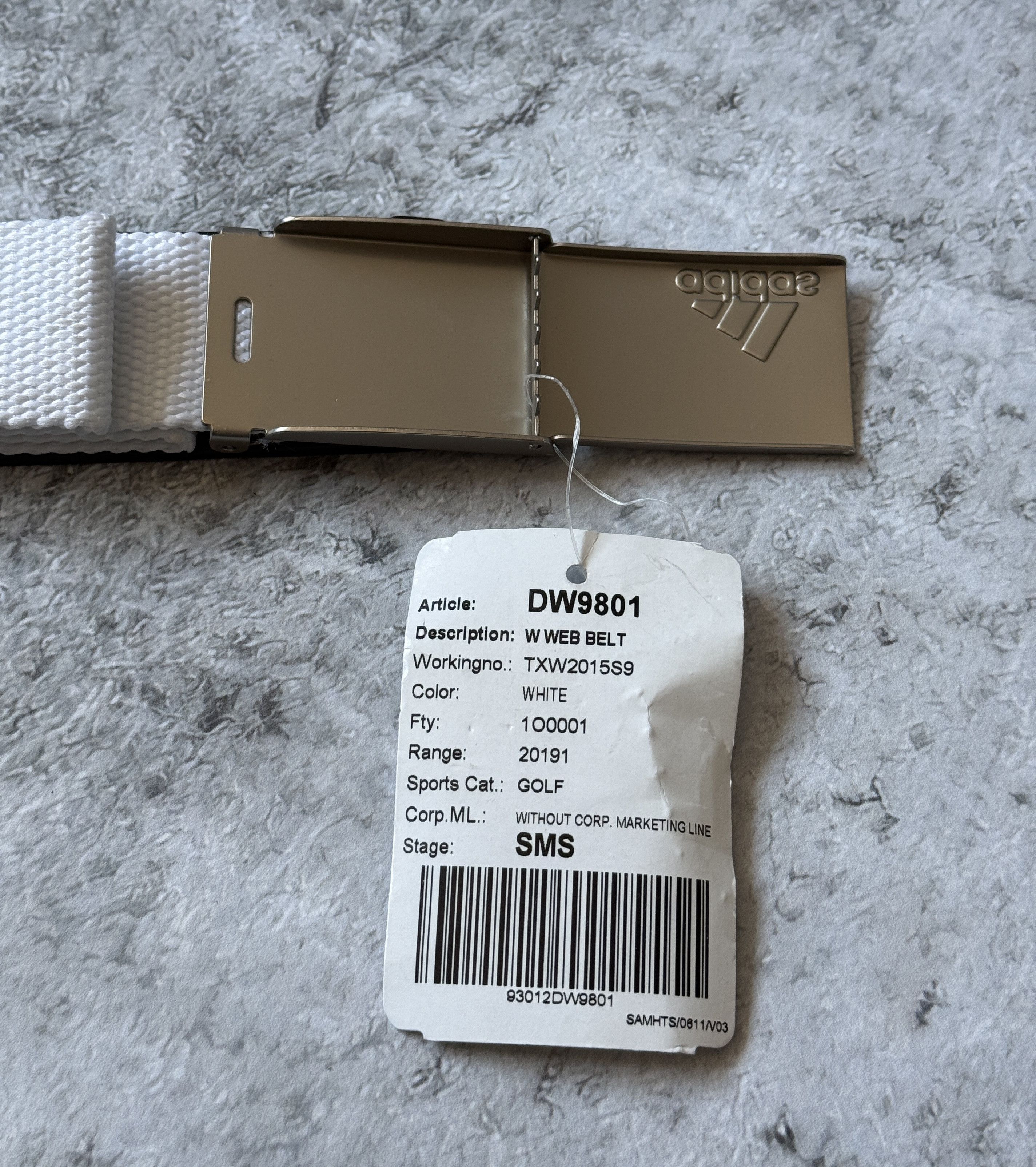 Adidas adidas Women's Webbing Belt DW9801 WHITE NEW Size ONE SIZE - 3 Thumbnail