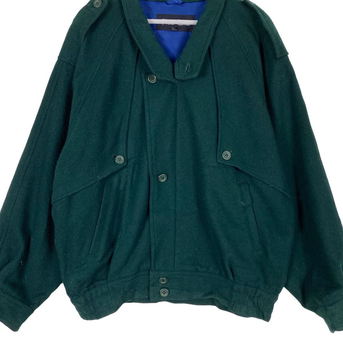Addict Clothes Japan Vintage 90s Pierre Bonee Green Bomber Wool Jacket Size US L / EU 52-54 / 3 - 4 Thumbnail