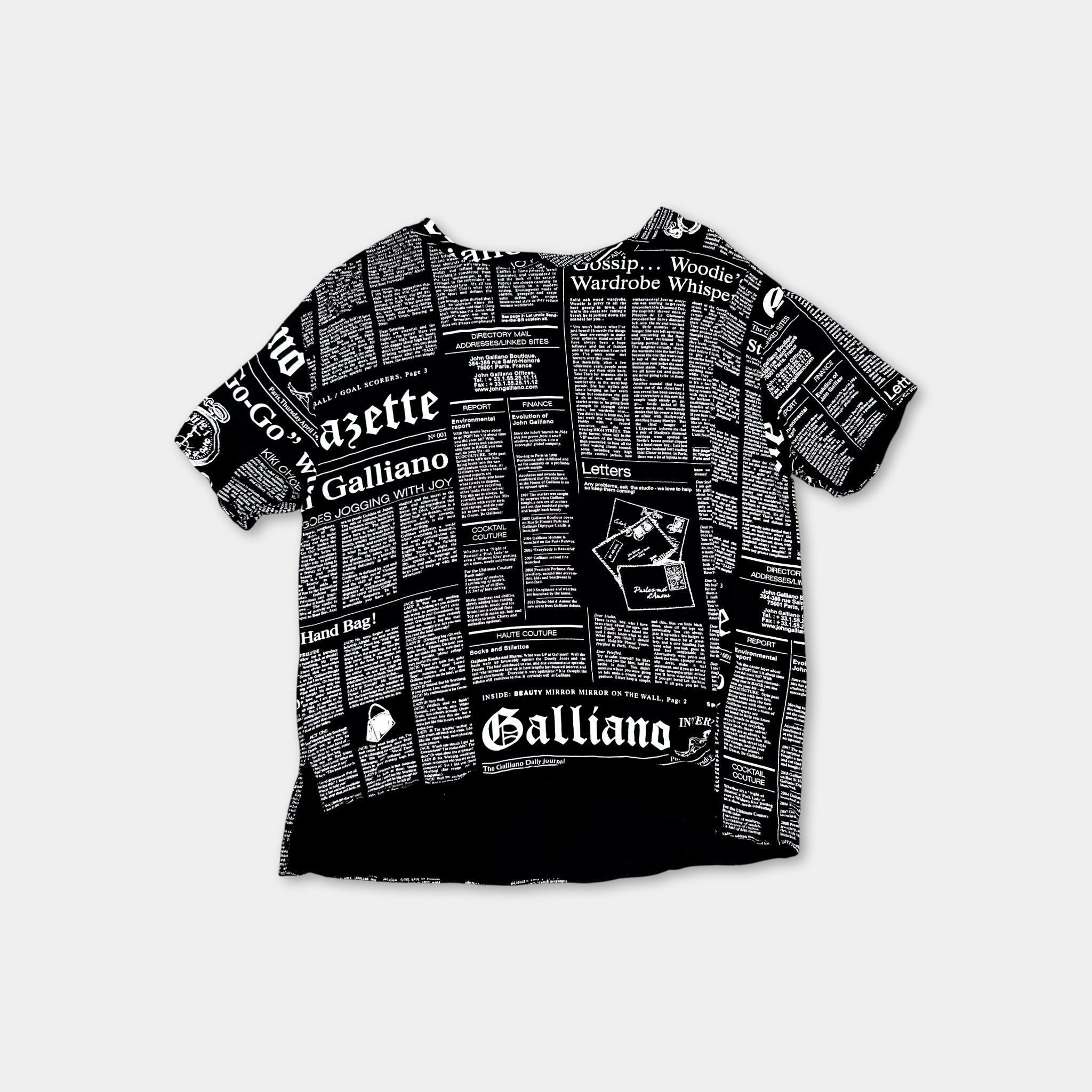 John Galliano Galliano 2000's Newspaper T-Shirt Size US S / EU 44-46 / 1 - 1 Thumbnail
