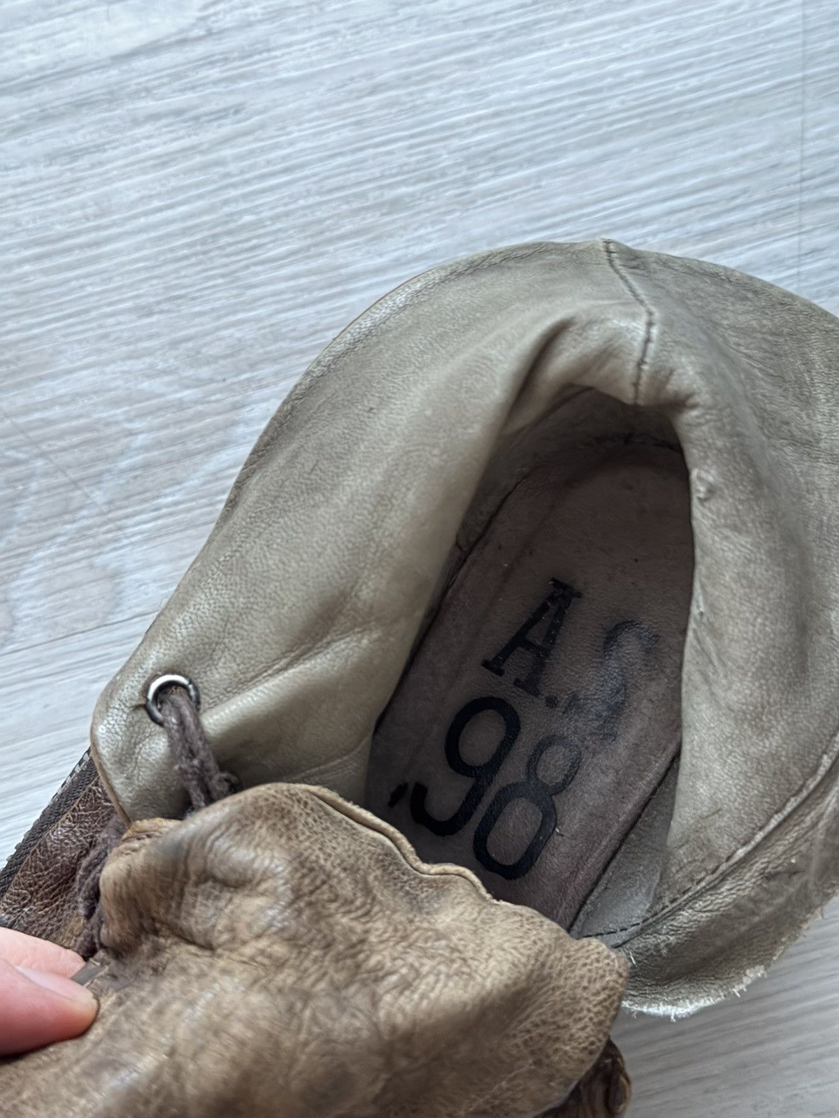 A.S.98 Vintage Italian AS 98 Rick Owens Style Leather Biker Boots Size US 7 / IT 37 - 14 Thumbnail