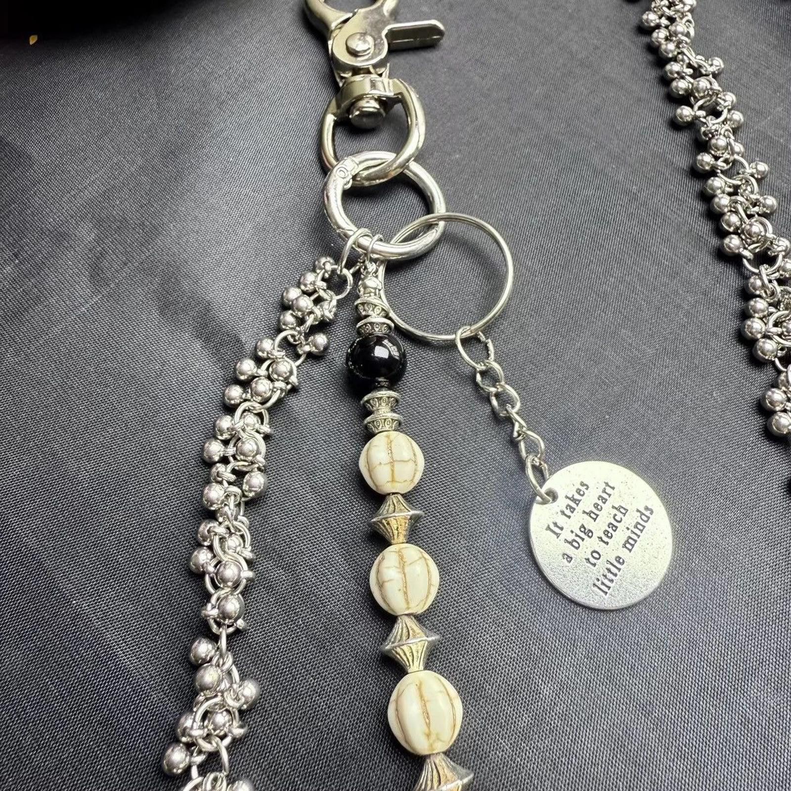 Jewelry Beaded Double Layer Wallet Chain, Pants Chain Size ONE SIZE - 5 Thumbnail